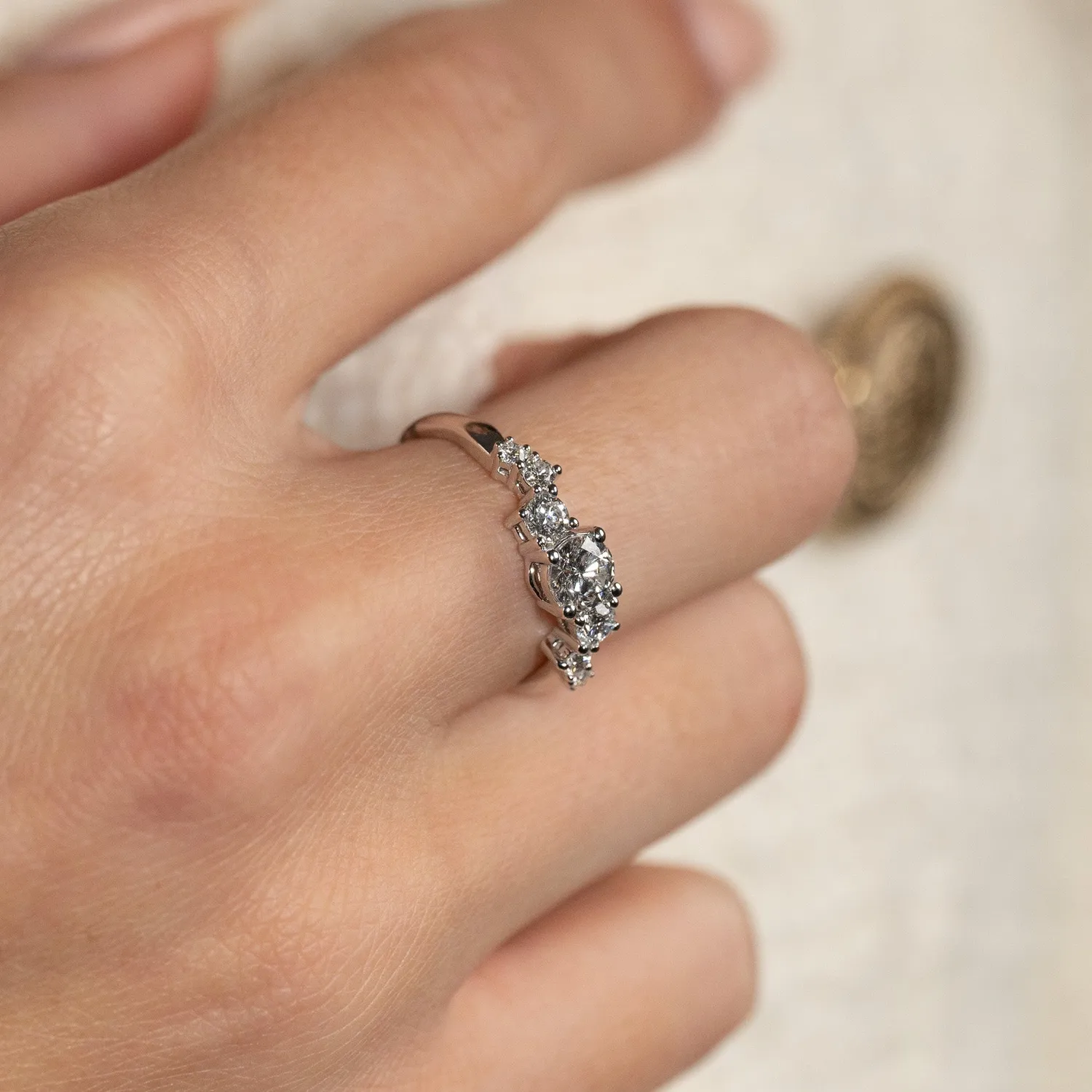 Sisi Copenhagen Organic Cluster ring hvidguld 0,9 ct