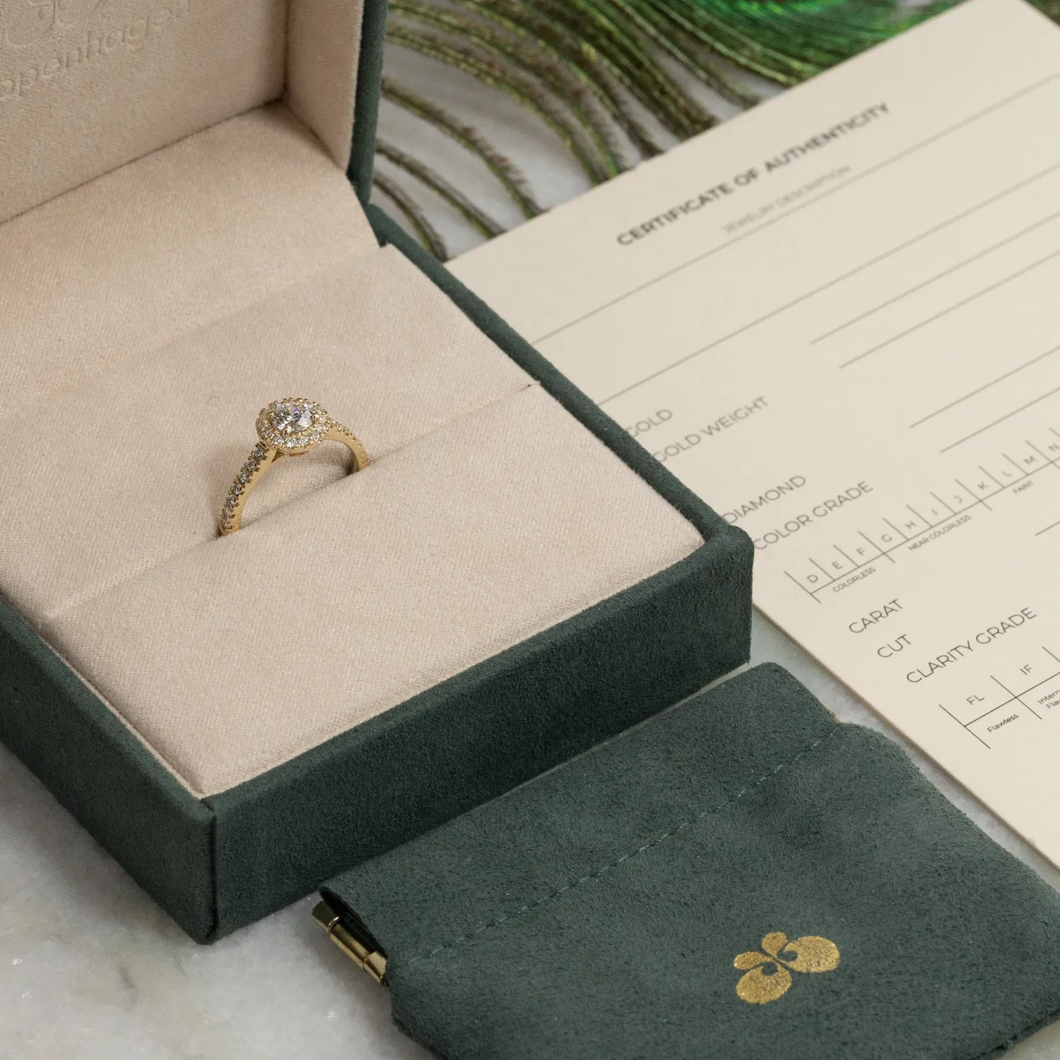 Sisi Copenhagen Round Halo Alliance ring 0,85 ct 14 kt guld