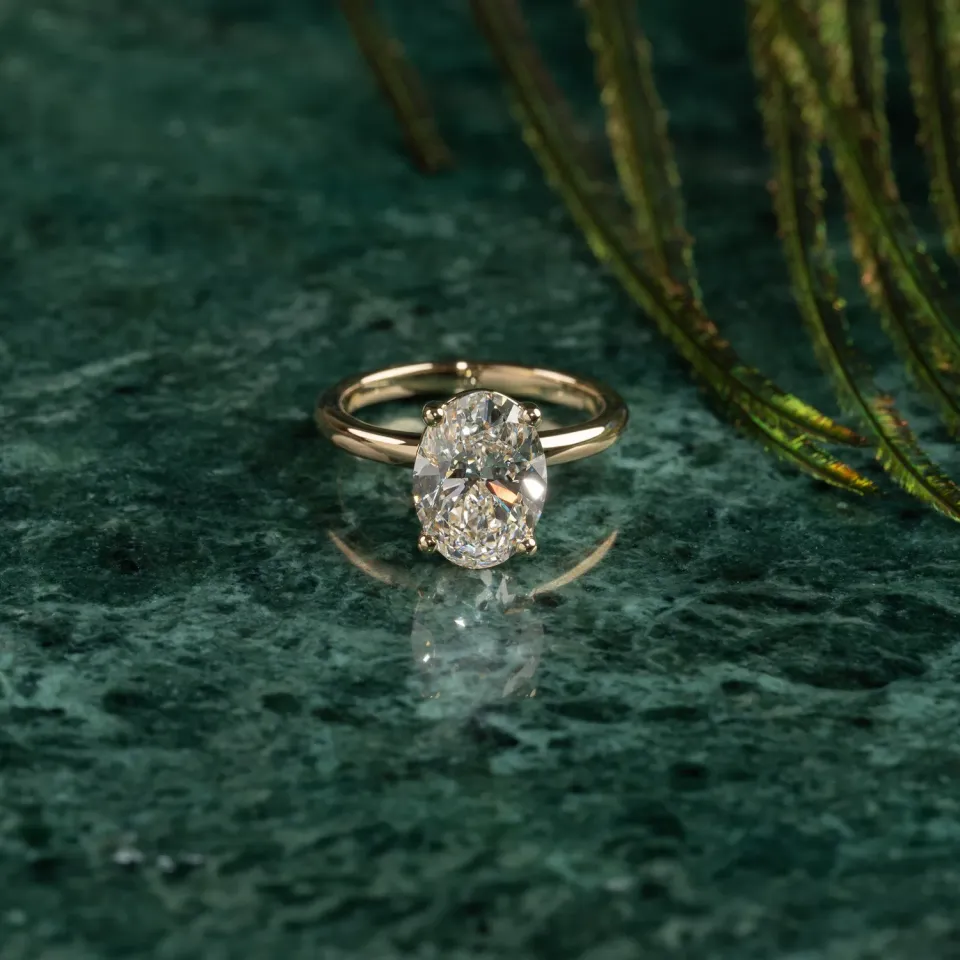 Sisi Copenhagen Solitaire Oval-Cut lab-diamantring 14 kt guld 1,0 ct