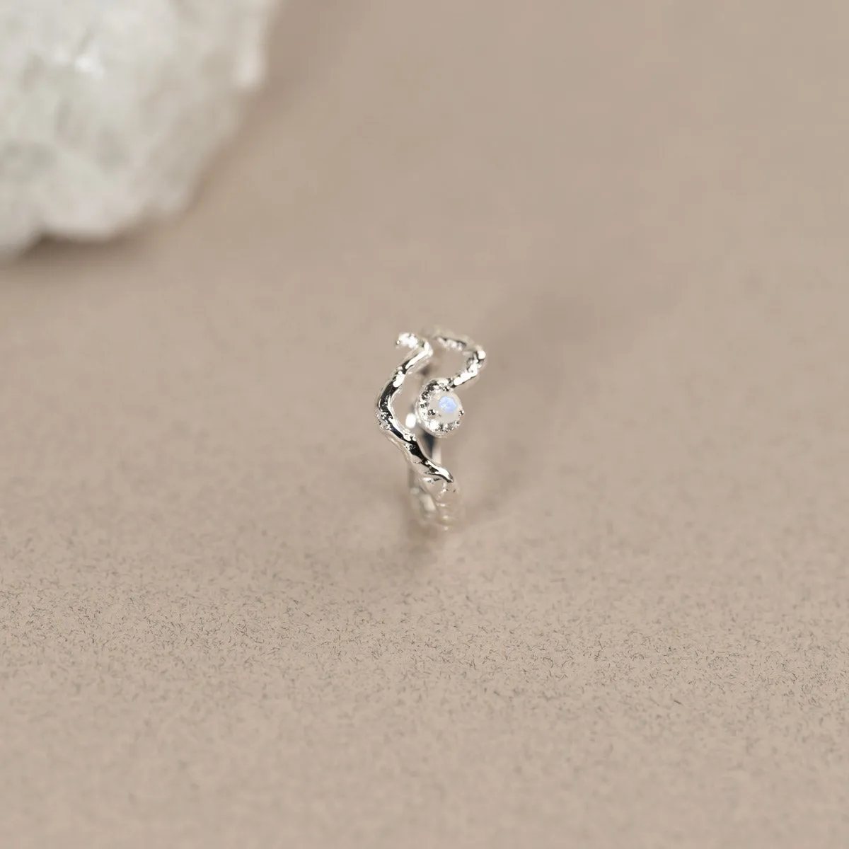 Sisi Copenhagen Emilia ring sølv månesten 3 mm