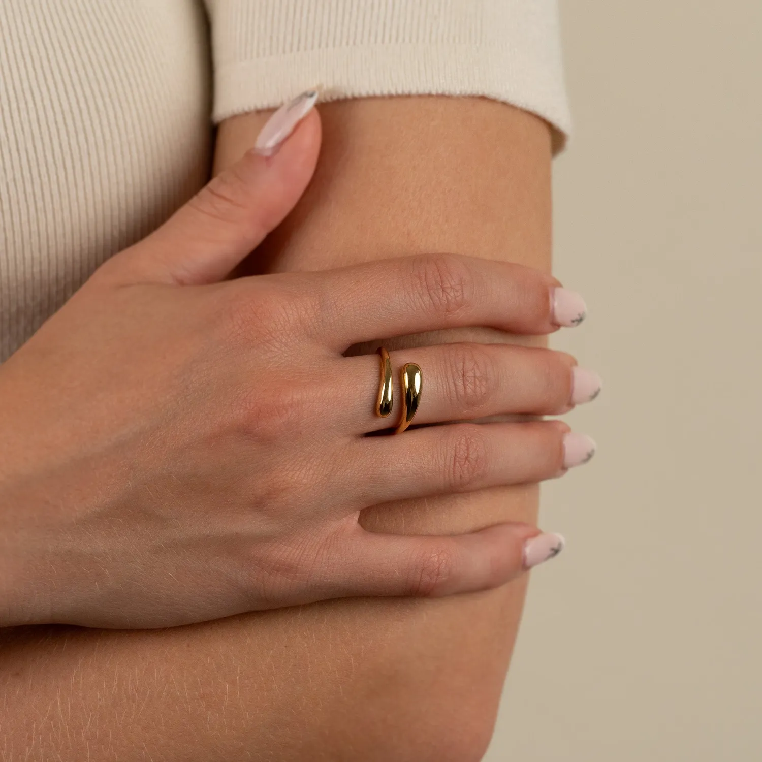 Sisi Copenhagen Bea Golden åben ring forgyldt str 52