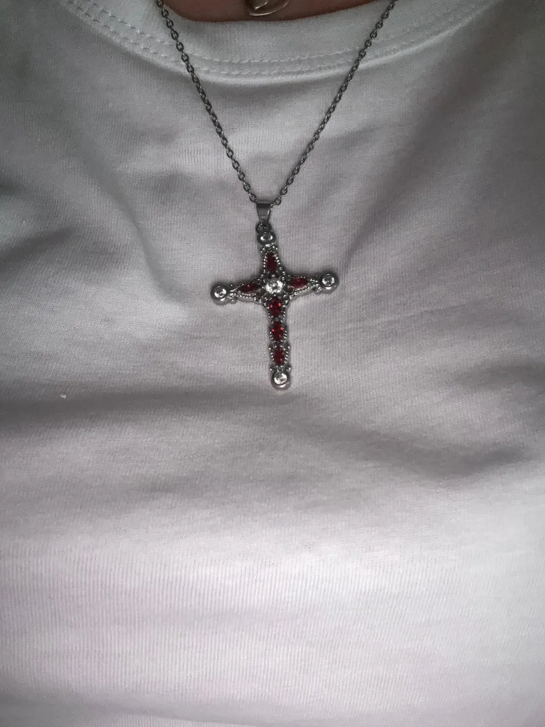Timi of Sweden Azura kors halskæde sølv 42 cm zirkonia