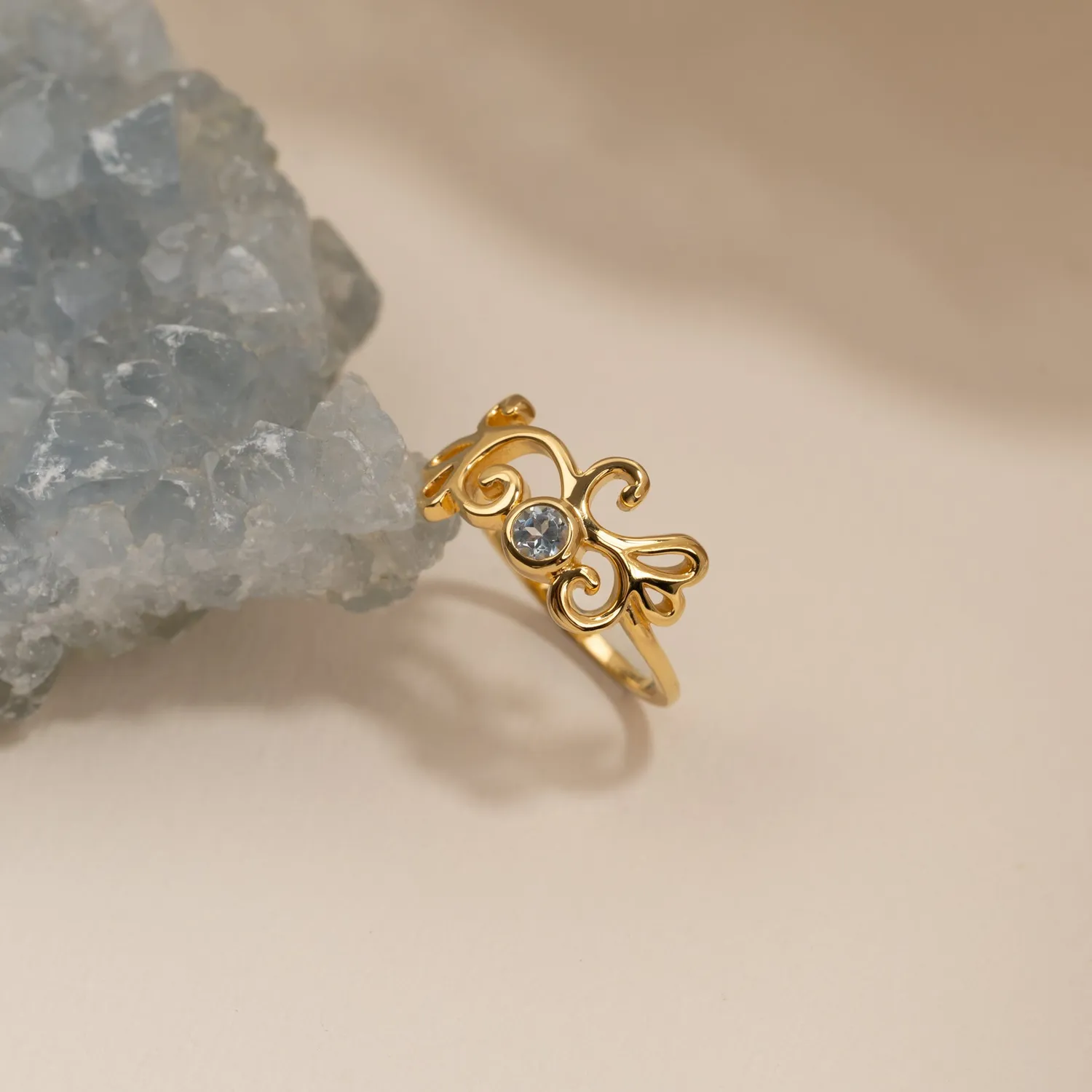 Sisi Copenhagen Solea Blue Topaz ring blå topas