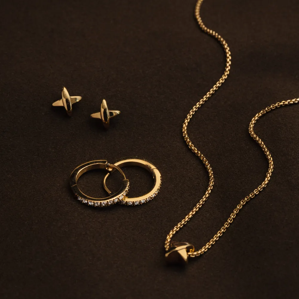 Orelia LUXE Polished Cross halskæde forgyldt guld kors