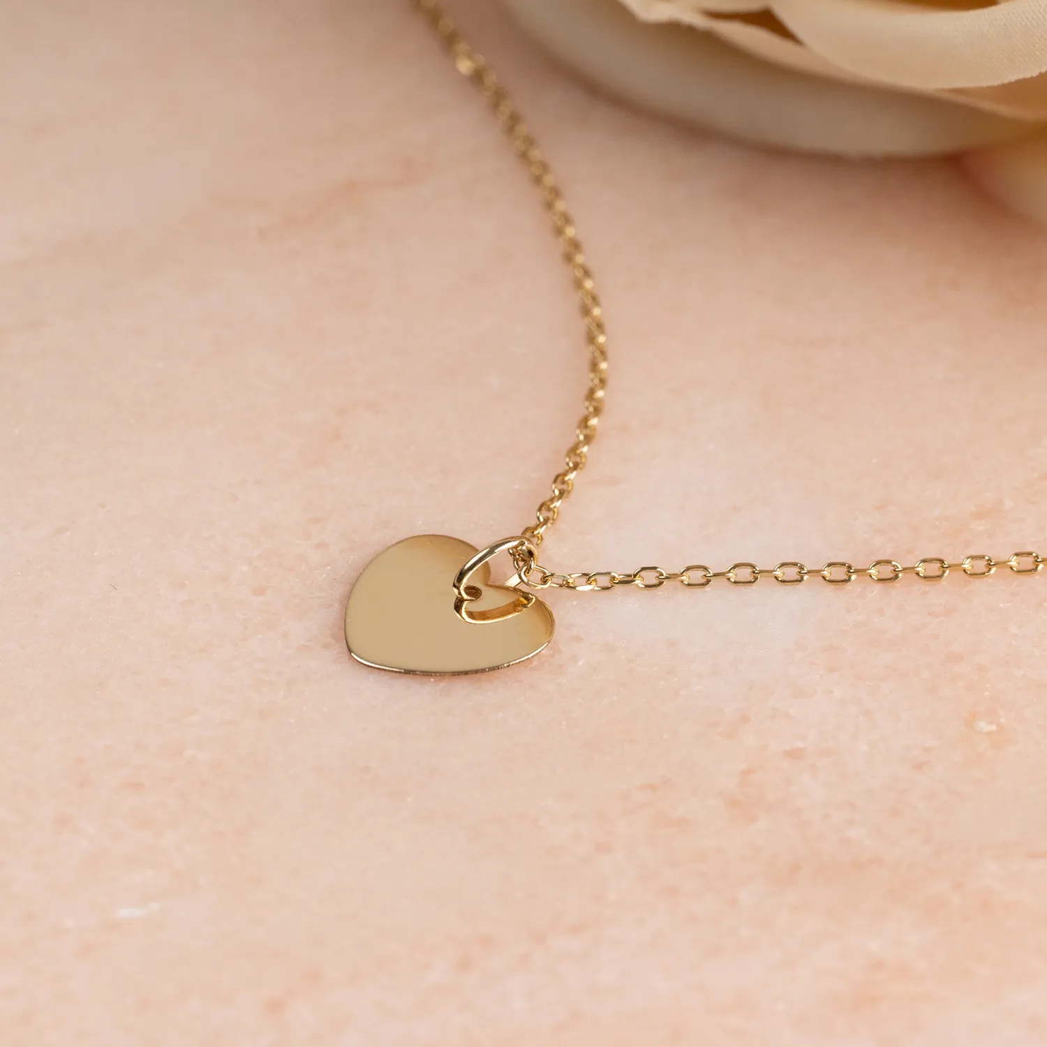 Sisi Copenhagen Engravable Heart vedhæng 12mm massivt guld