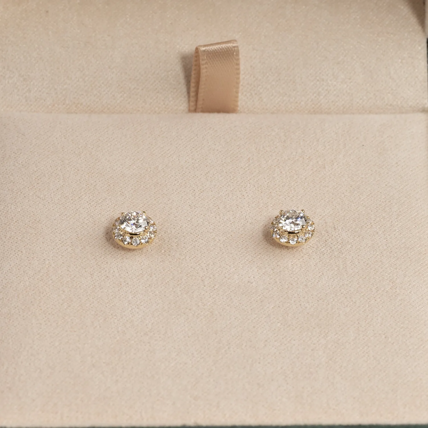 Sisi Copenhagen Halo ørestikker 1,0 ct guld lab-diamant