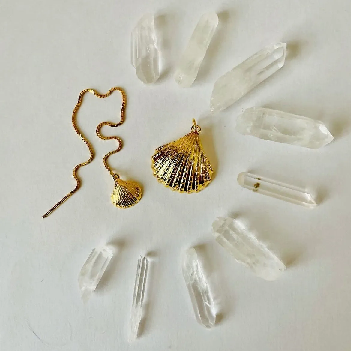 Sunshine & She Lille Musling ørestring forgyldt 12 cm