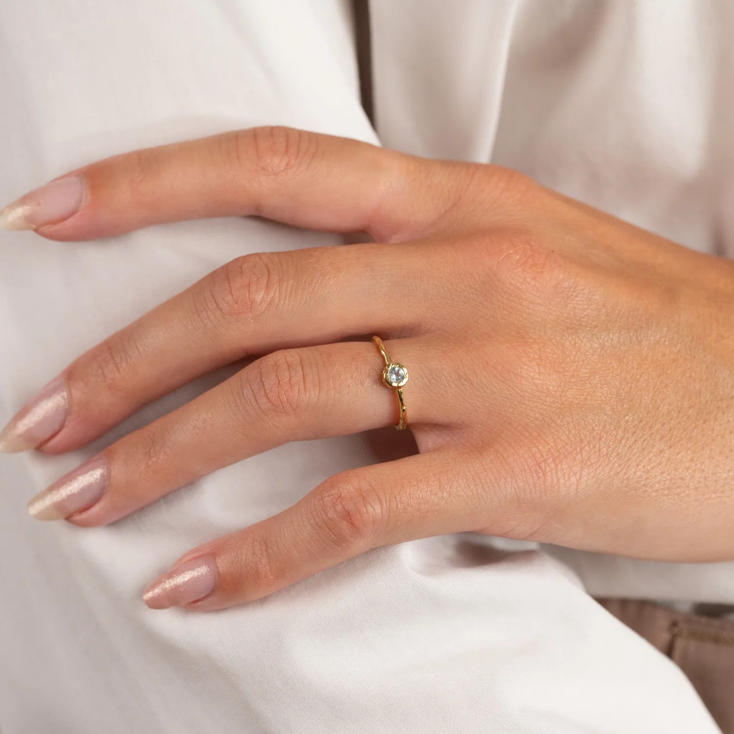 Sisi Copenhagen Selene ring forgyldt blå topas