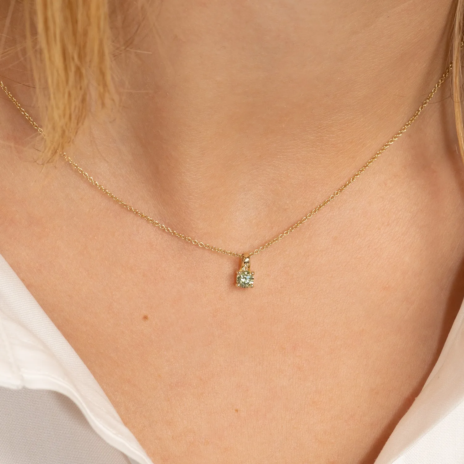 Sisi Copenhagen Prong Solitaire vedhæng grøn diamant 0,25 ct YG