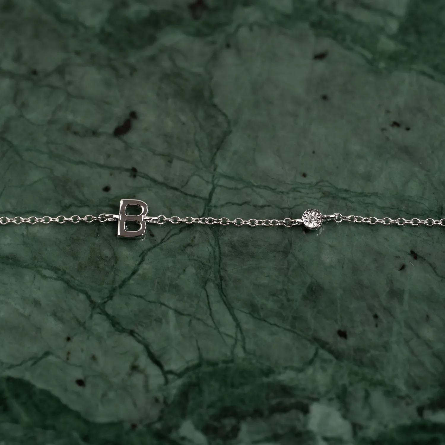 Sisi Copenhagen Letter lab-diamant armbånd hvidguld bogstav