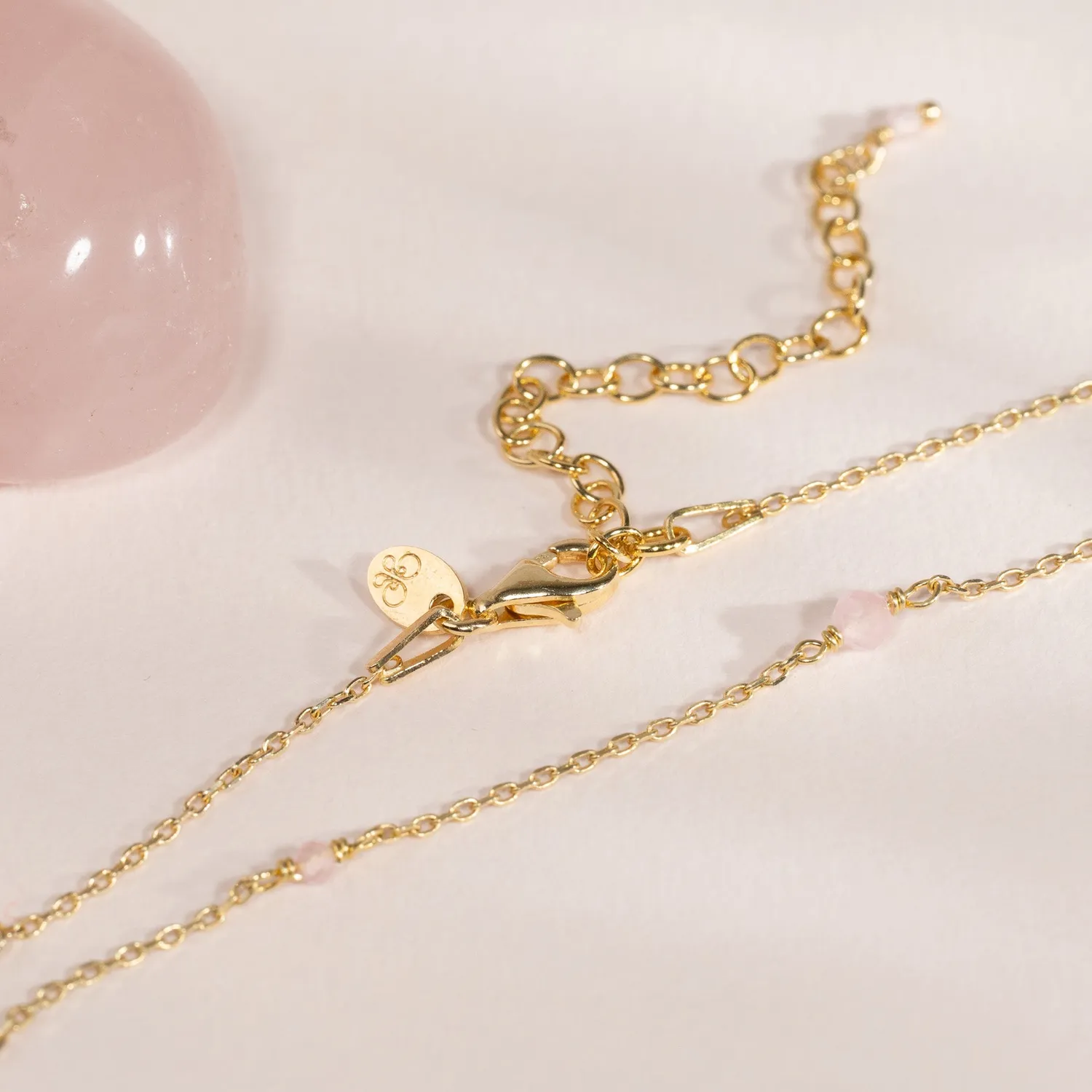 Sisi Copenhagen Isabella halskæde rosa jade guld