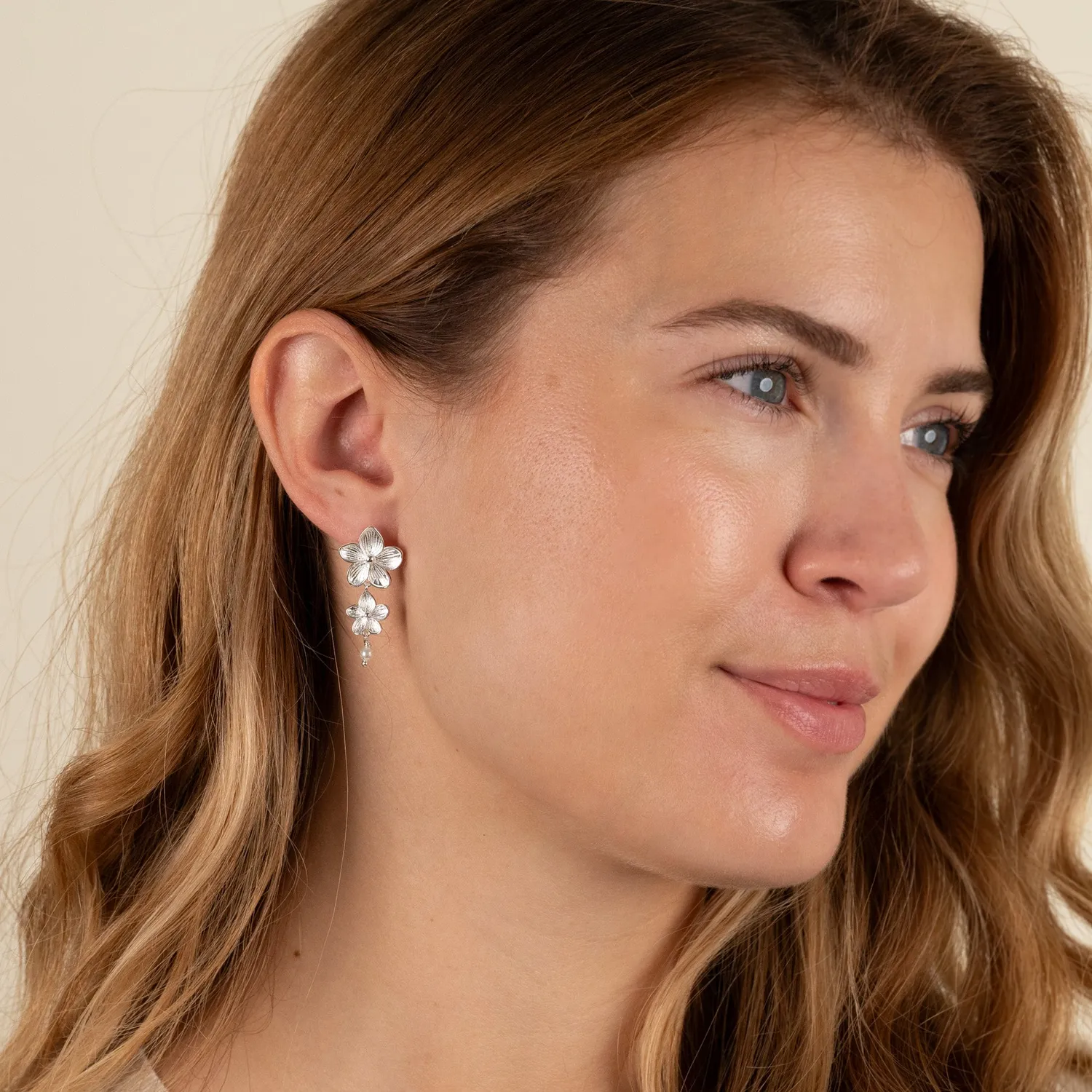 Sisi Copenhagen Anemone Pearl sølv øreringe par ferskvandsperler