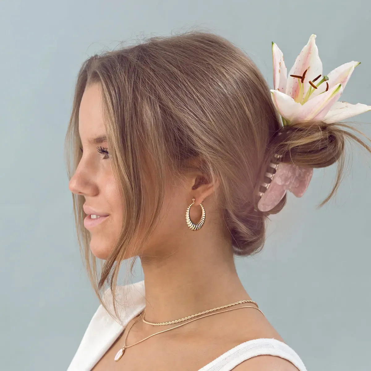 TIMI OF SWEDEN Curvy Hoop øreringe guld chunky