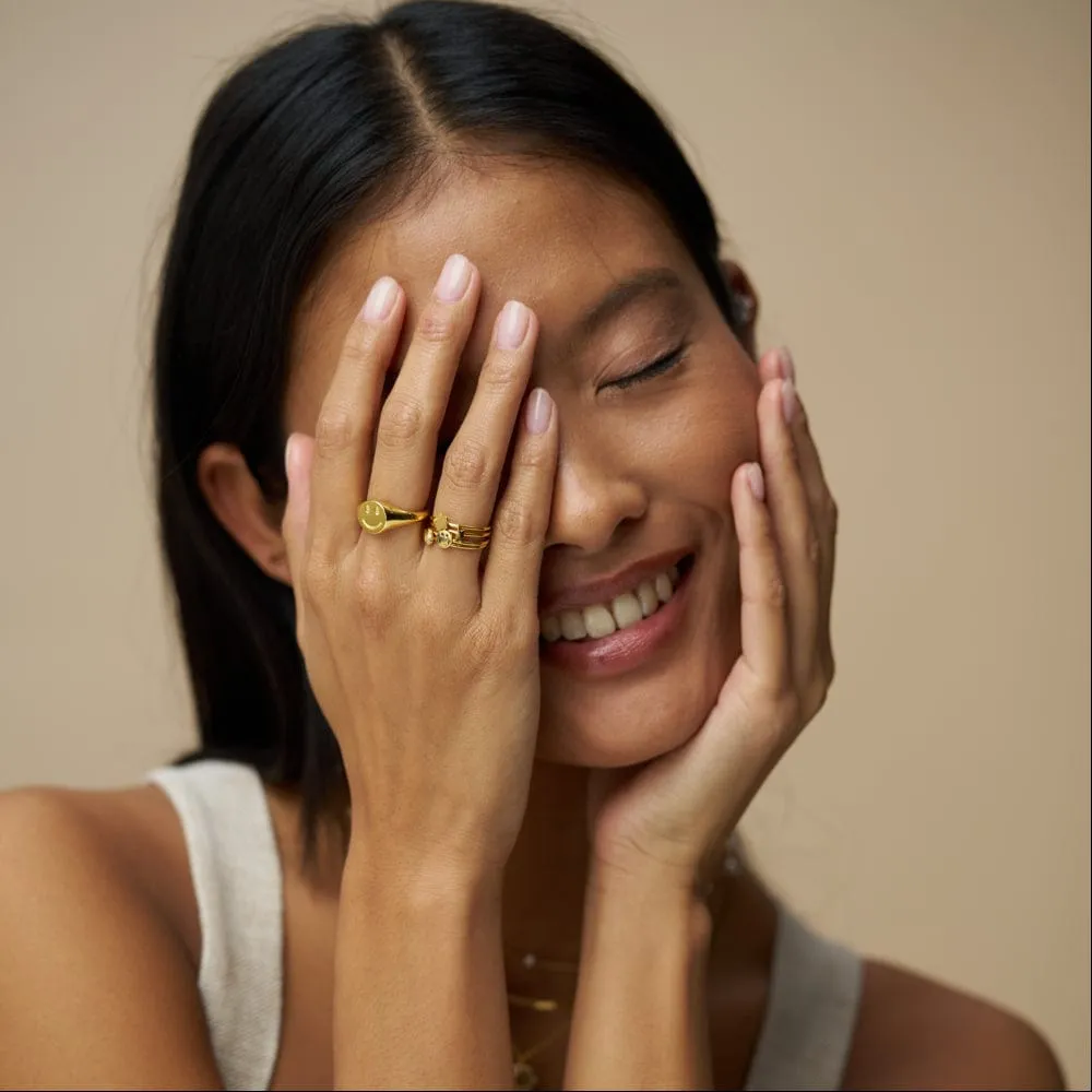 Orelia Eclectic Charm ringsæt guld