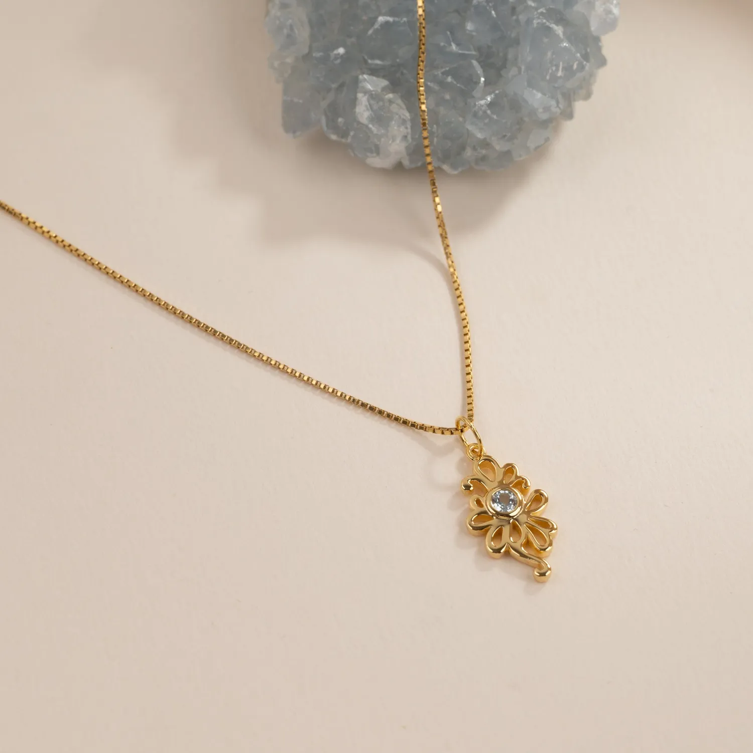 Sisi Copenhagen Solea Blue Topaz vedhæng forgyldt blå topas