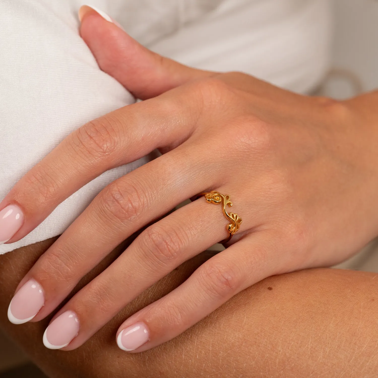 Sisi Copenhagen Solea Golden ring forgyldt sølv