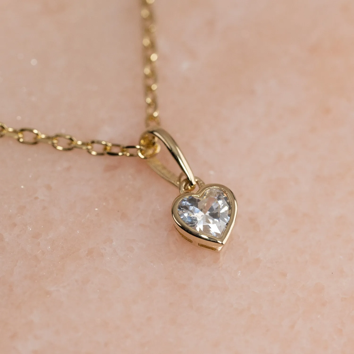 Sisi Copenhagen Crystal Heart vedhæng massivt 9 kt guld