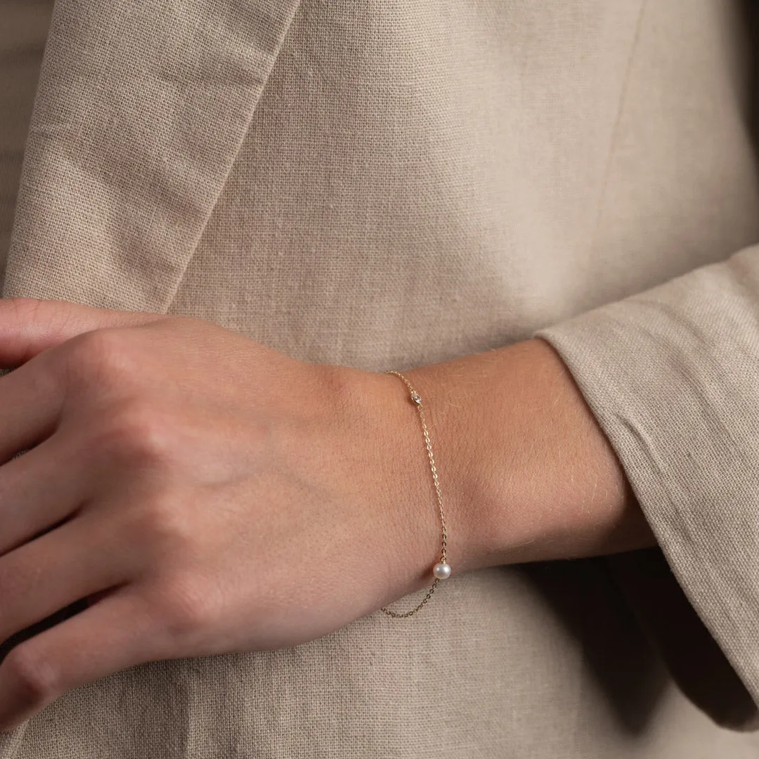 Sisi Copenhagen Nicole Pearl armbånd 9 kt guld perle