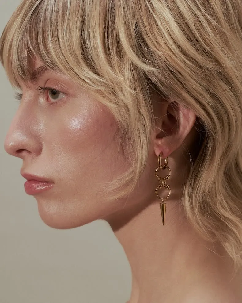 Wos Kelly single ørering guld stål 6,6 cm