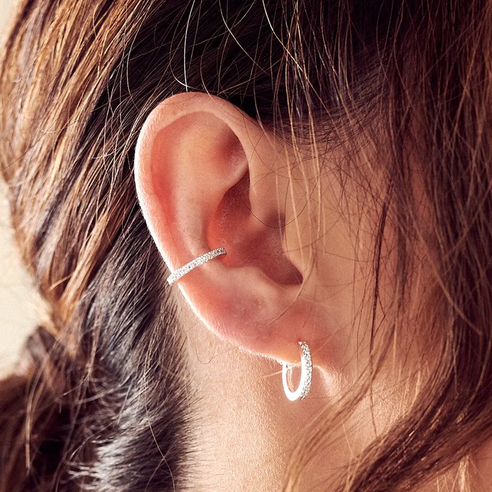 Orelia Fine Pavé Ear Cuff sølv cubic zirconia