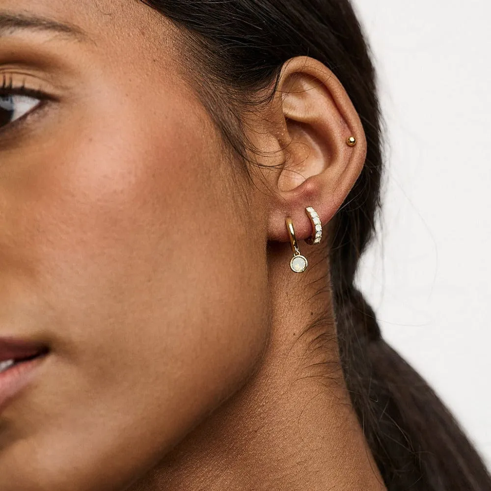 Orelia White Opal Ear Party øreringesæt guld 3 stk