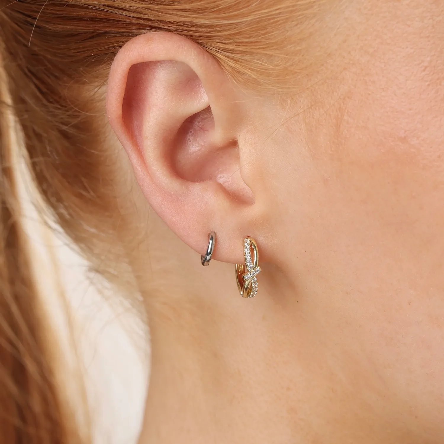 TIMI OF SWEDEN Marigold krystal hoops øreringe guld 15,8 mm