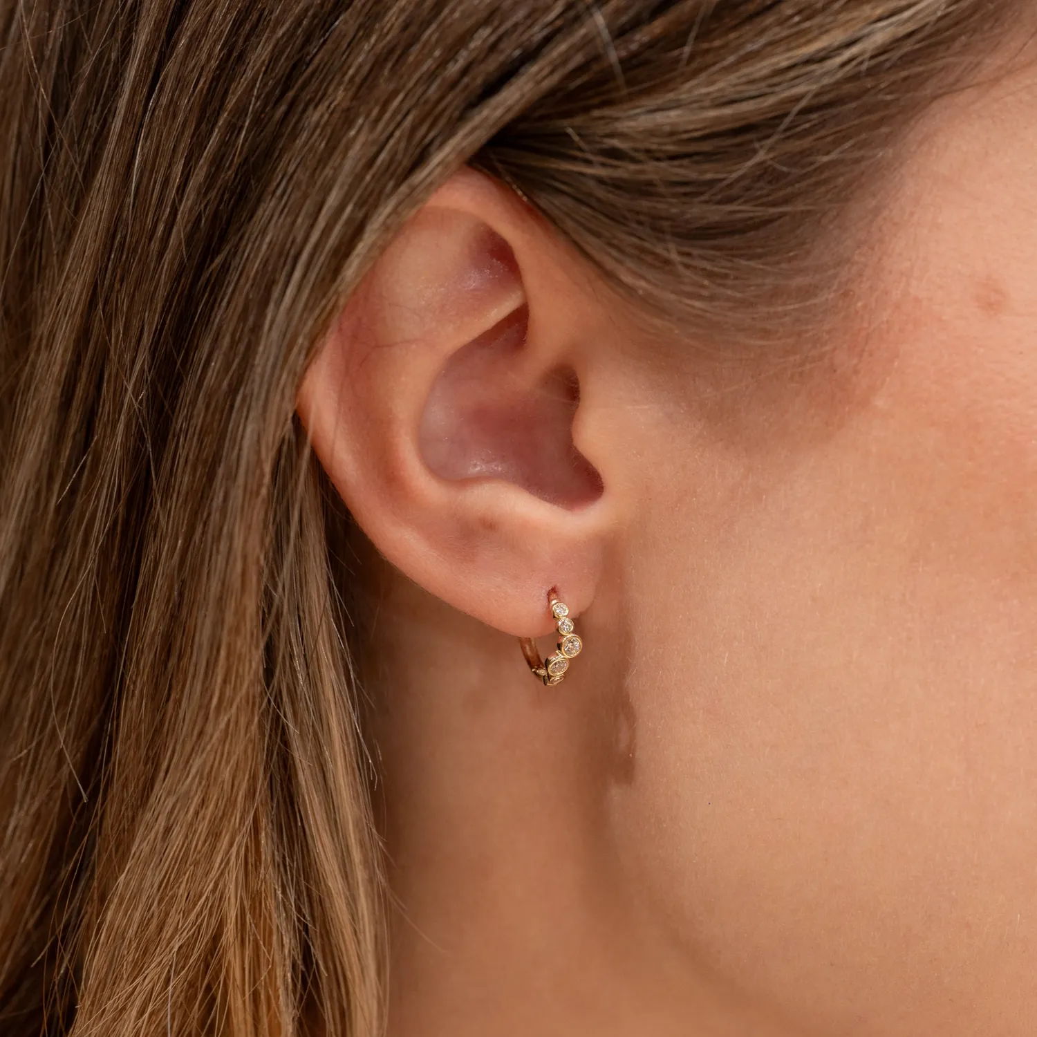 Sisi Copenhagen Mille Crystal creoler guld 13 mm