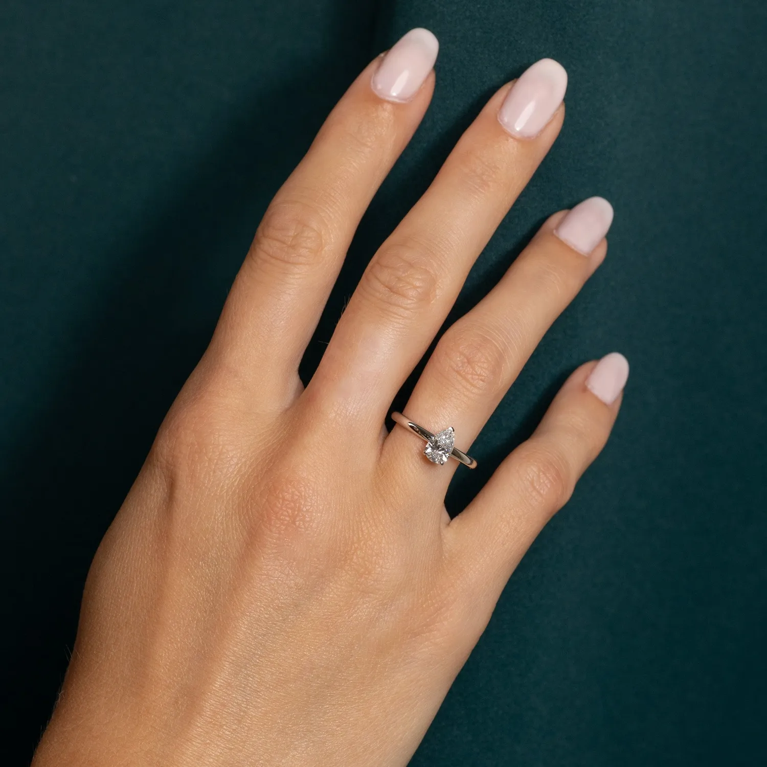 Sisi Copenhagen Solitaire Pear diamantring 0,75 ct hvidguld 52