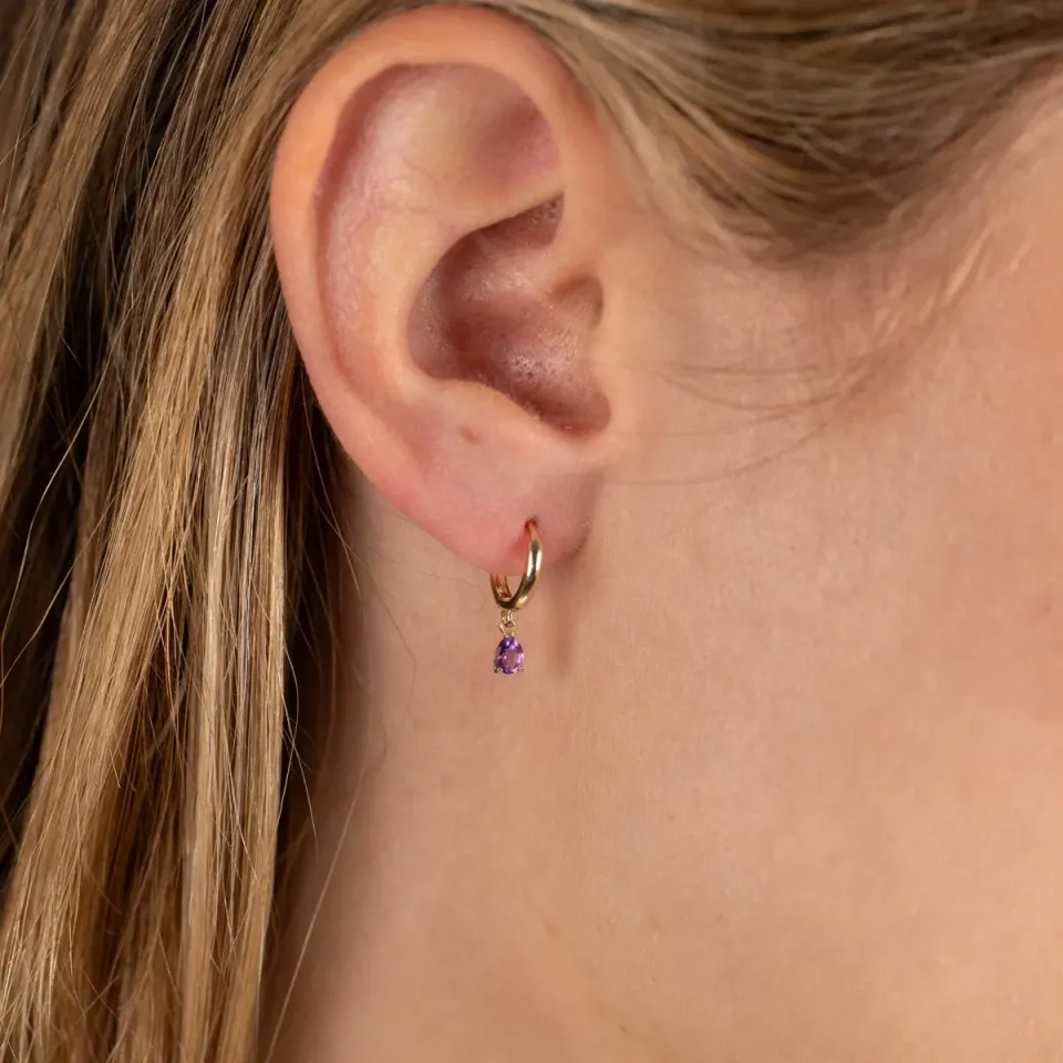 Sisi Copenhagen Paula Purple Amethyst øreringe par 9kt guld