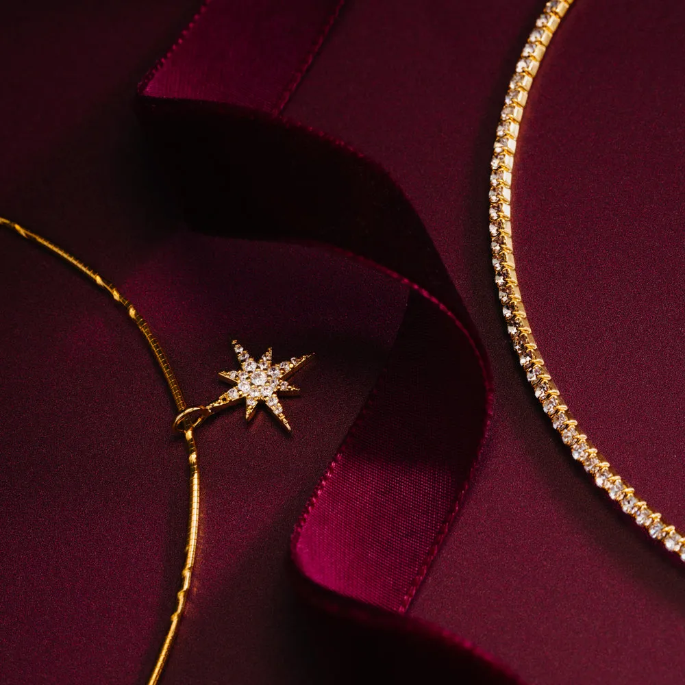 Orelia Pavé Starburst choker halskæde guld
