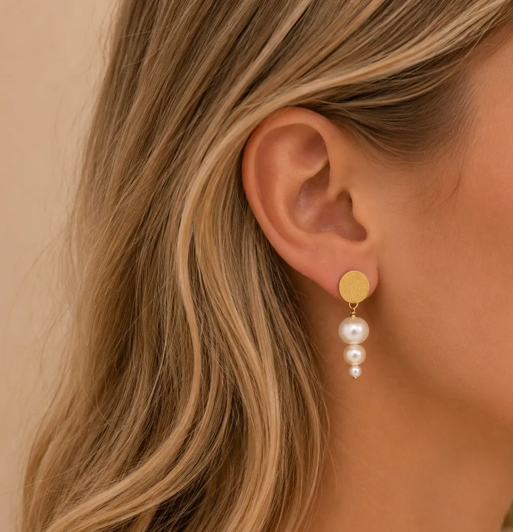Lulo Jewelry Bubble Sticks øreringe guld perle