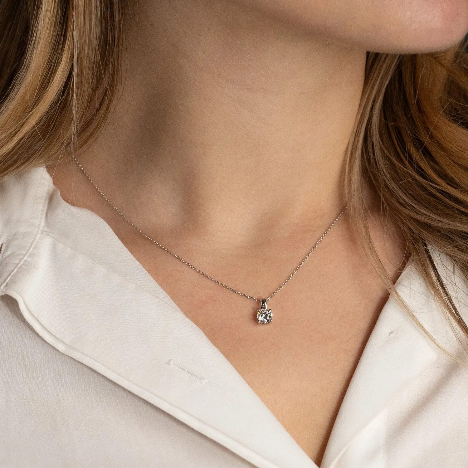 Sisi Copenhagen Prong Solitaire diamantvedhæng 0,75 ct hvidguld