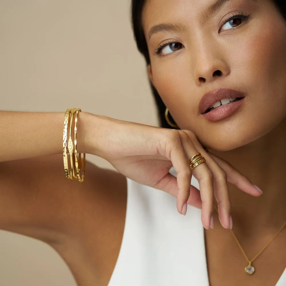 Orelia Mixed Textured armbånd guld 3-pak
