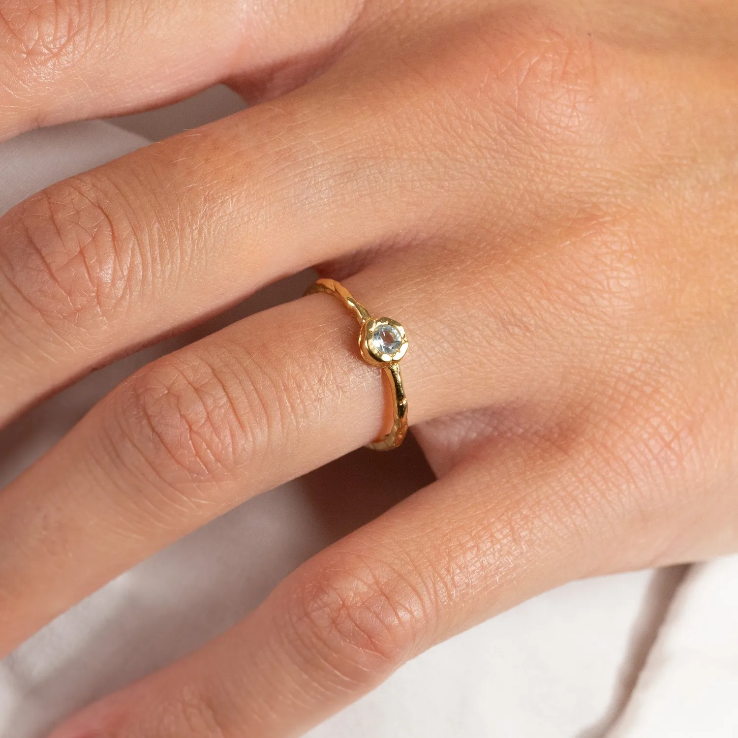 Sisi Copenhagen Selene ring forgyldt blå topas