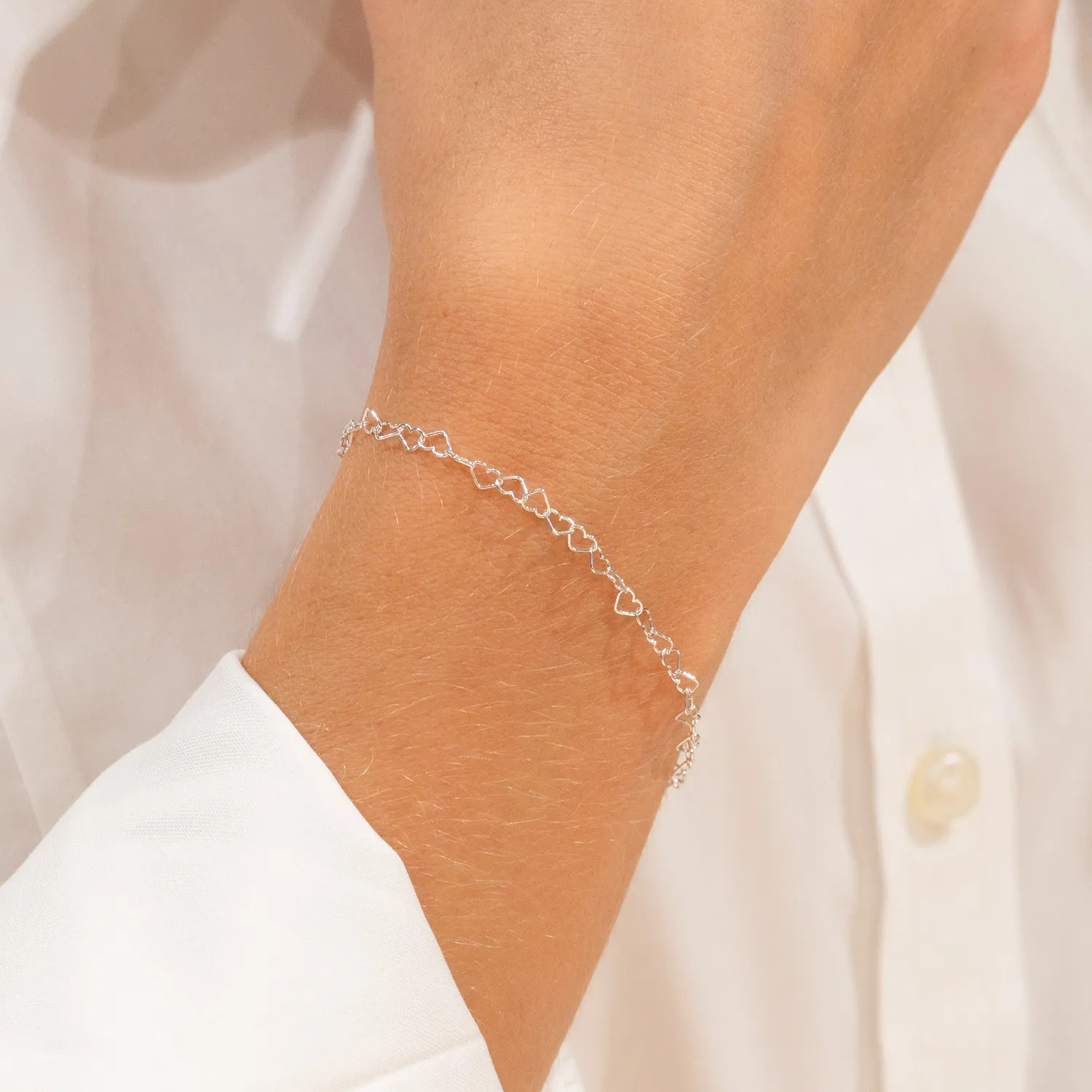 Sisi Copenhagen Amira armbånd sølv 20 cm hjerter