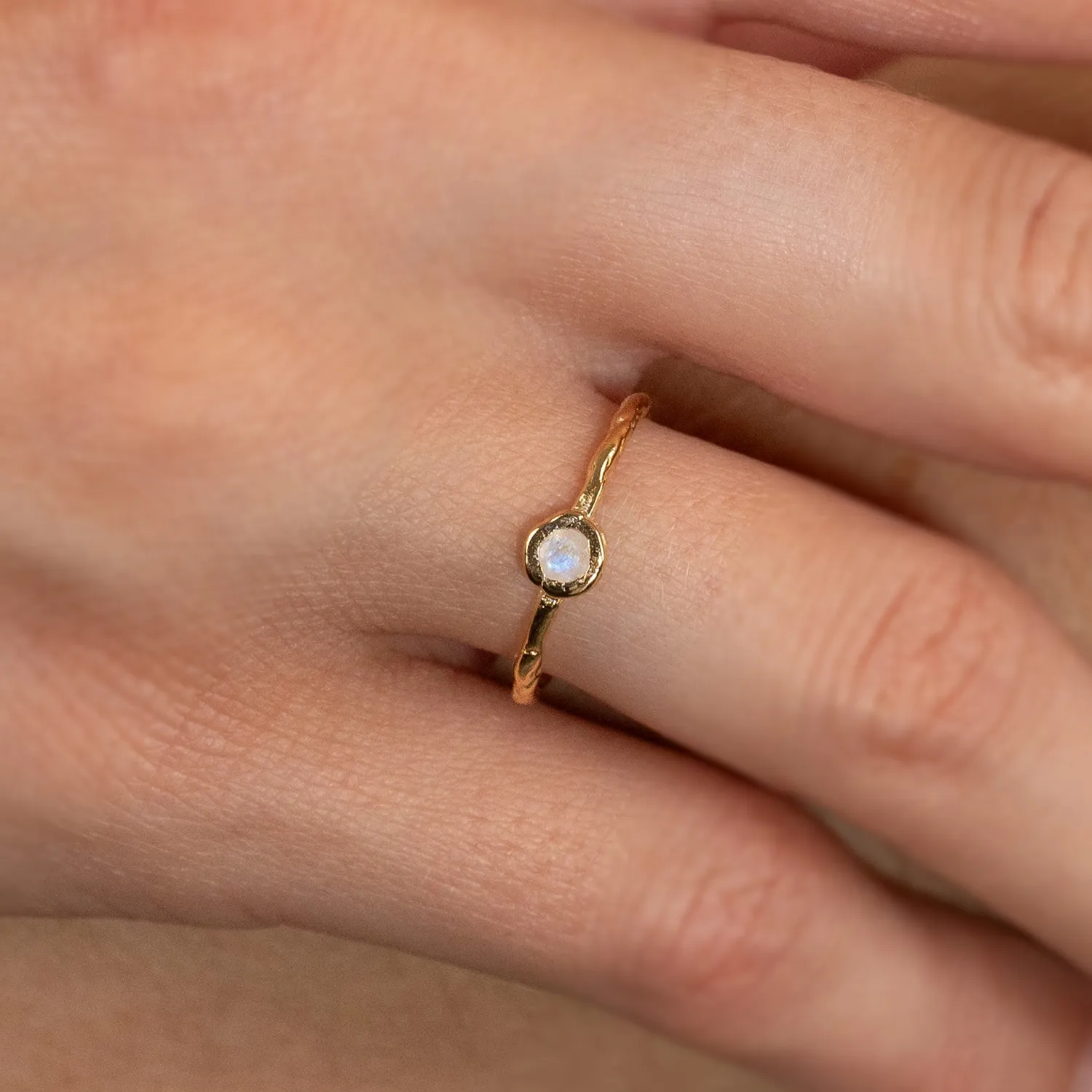 Sisi Copenhagen Selene Moonstone ring forgyldt månesten