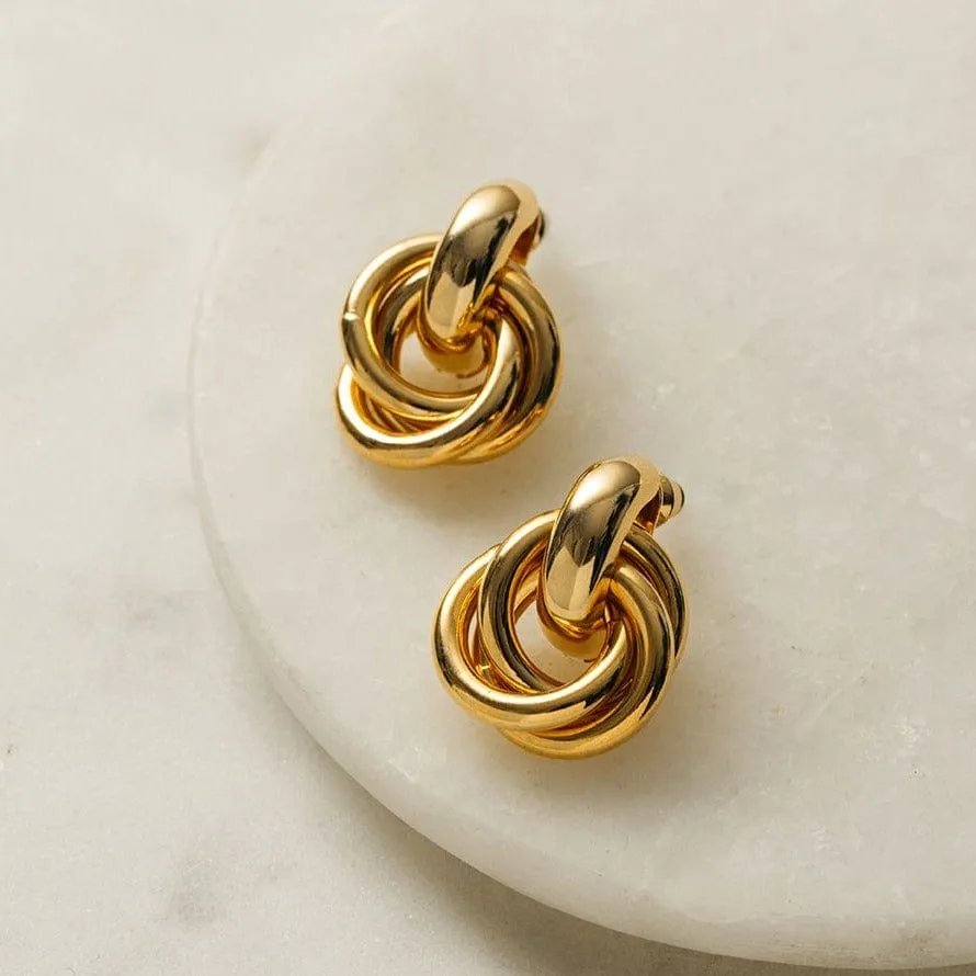 Orelia Statement Interlocking øreringe guld