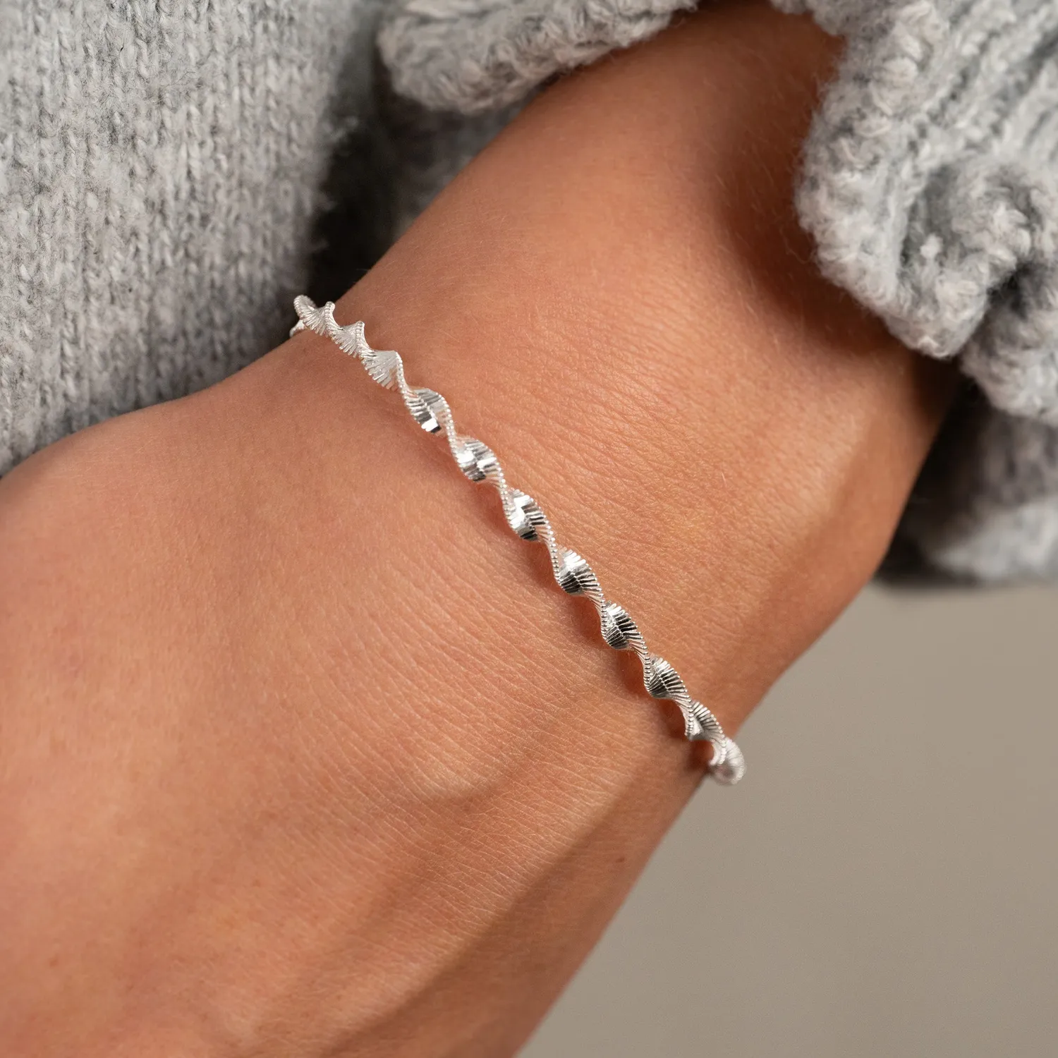 Sisi Copenhagen Amie armbånd sølv snoet 15,5 cm