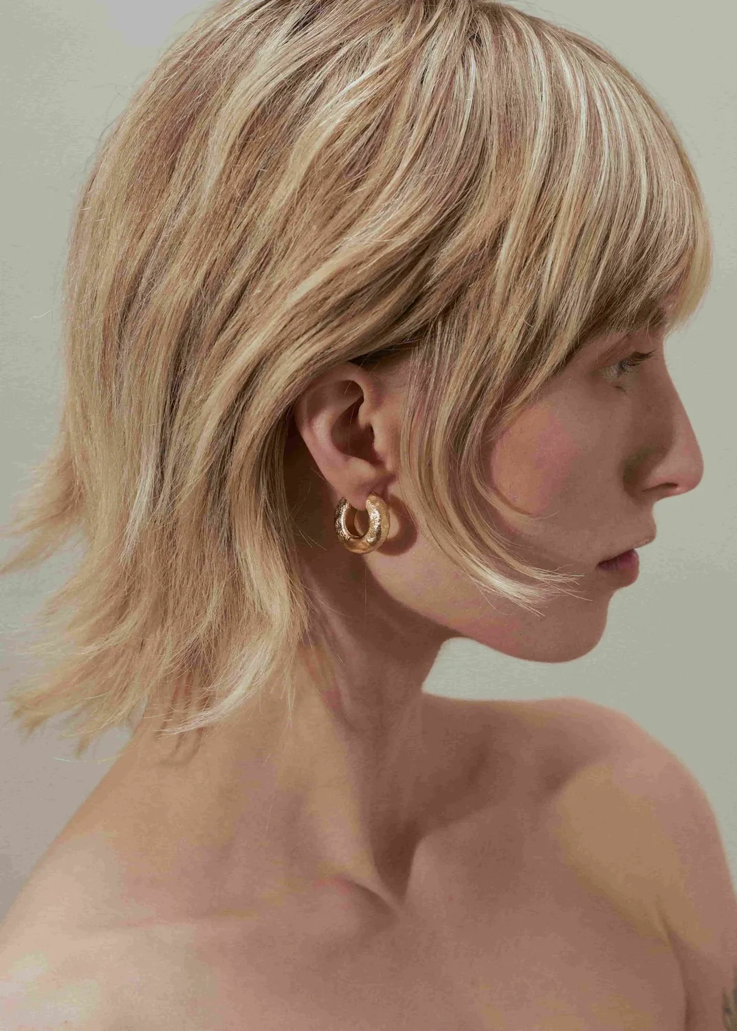 Wos UP Gunvor øreringe guld matte hoops