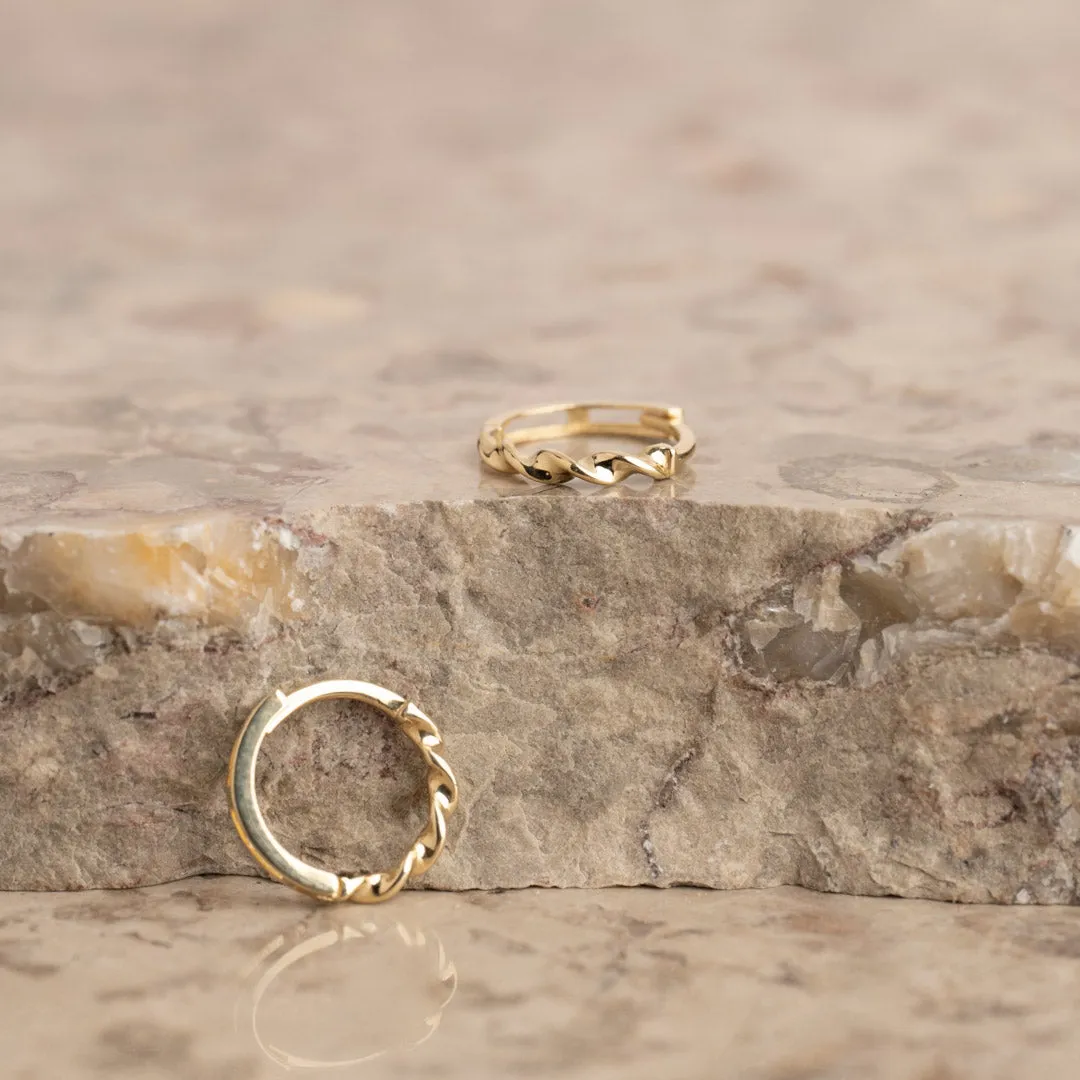 Sisi Copenhagen Adelie creoler massivt 9 kt guld 12 mm