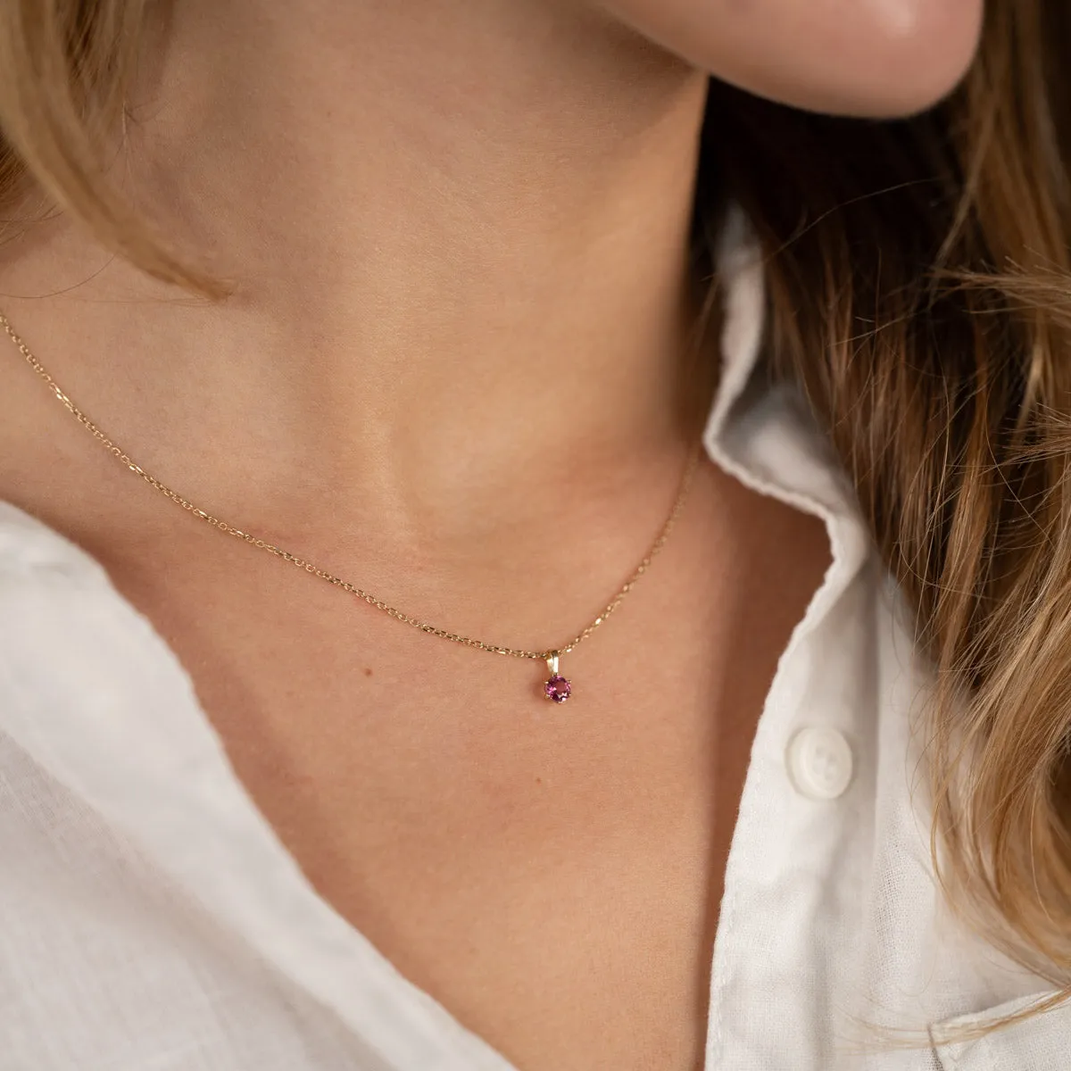 Sisi Copenhagen Soley Pink Topaz vedhæng massivt guld
