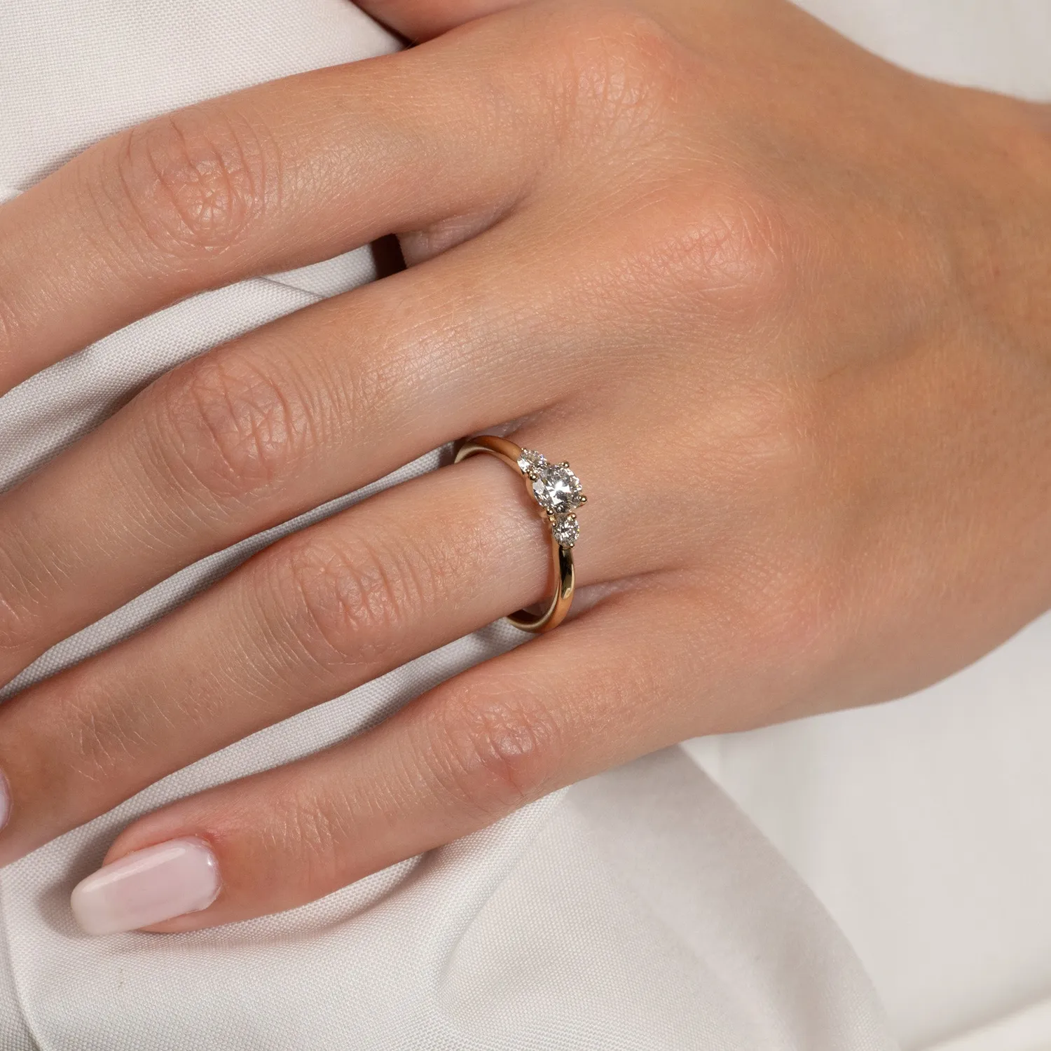 Sisi Copenhagen Round Trilogy diamantring guld 0,7 ct