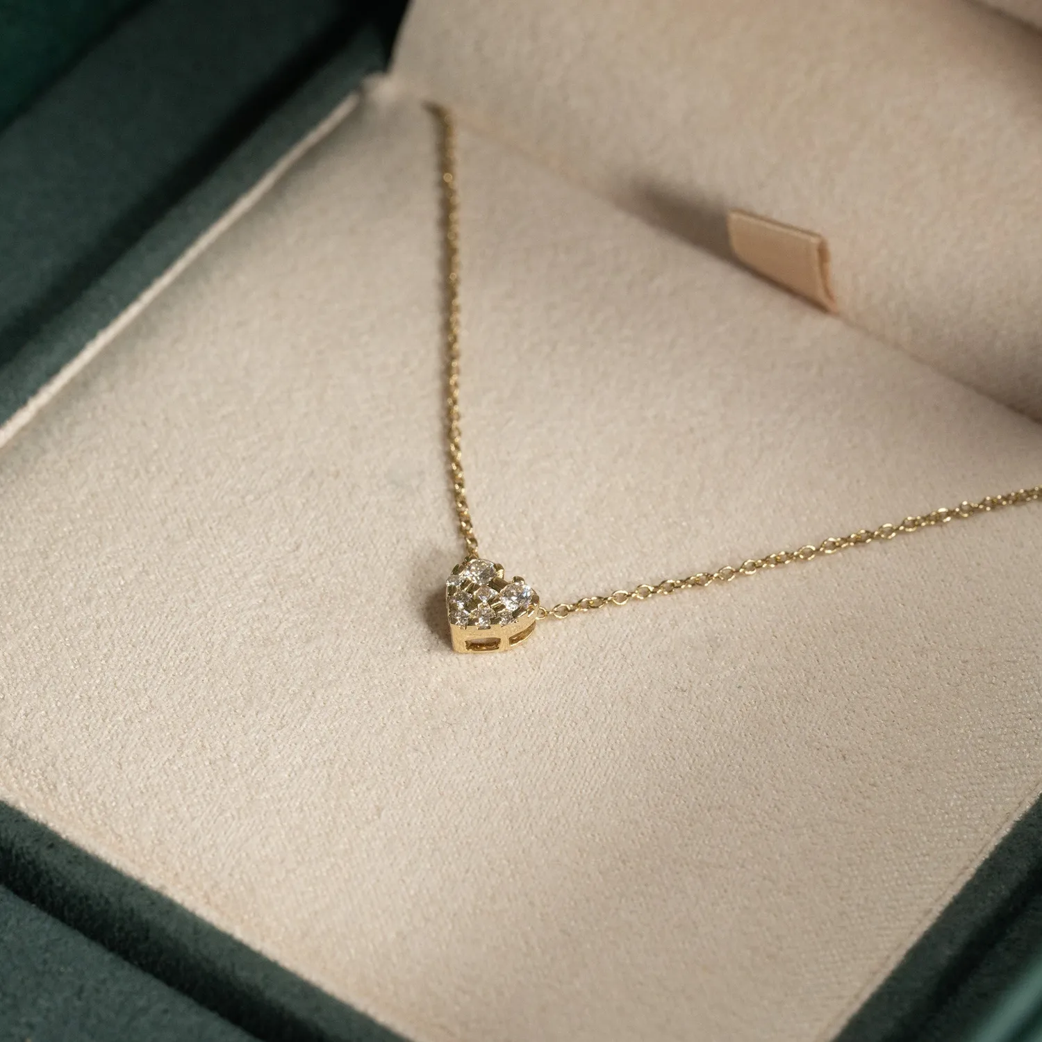 Sisi Copenhagen Heart Pave lab-diamant vedhæng 0,17 ct guld