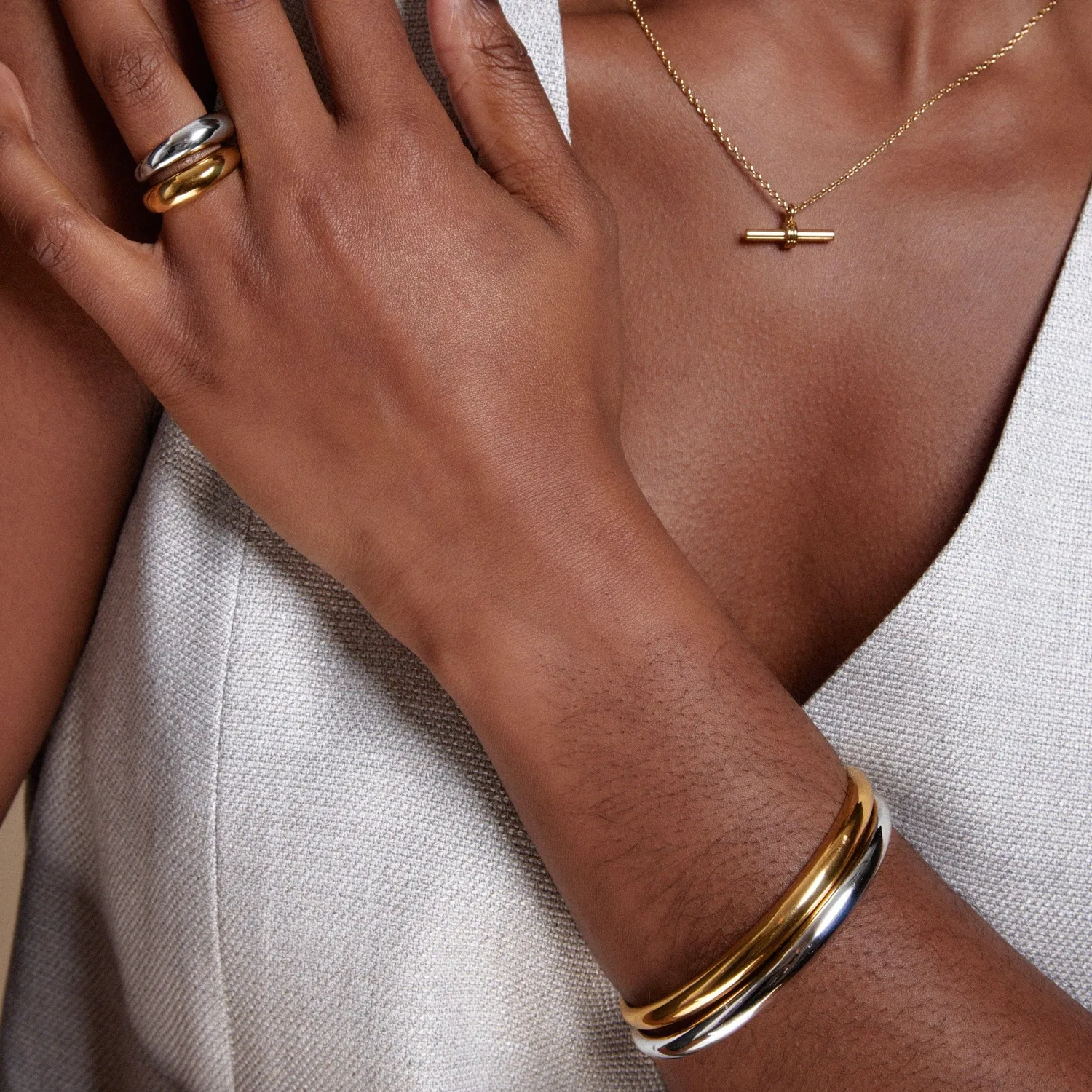 Orelia LUXE Domed Bangle armbånd sølv