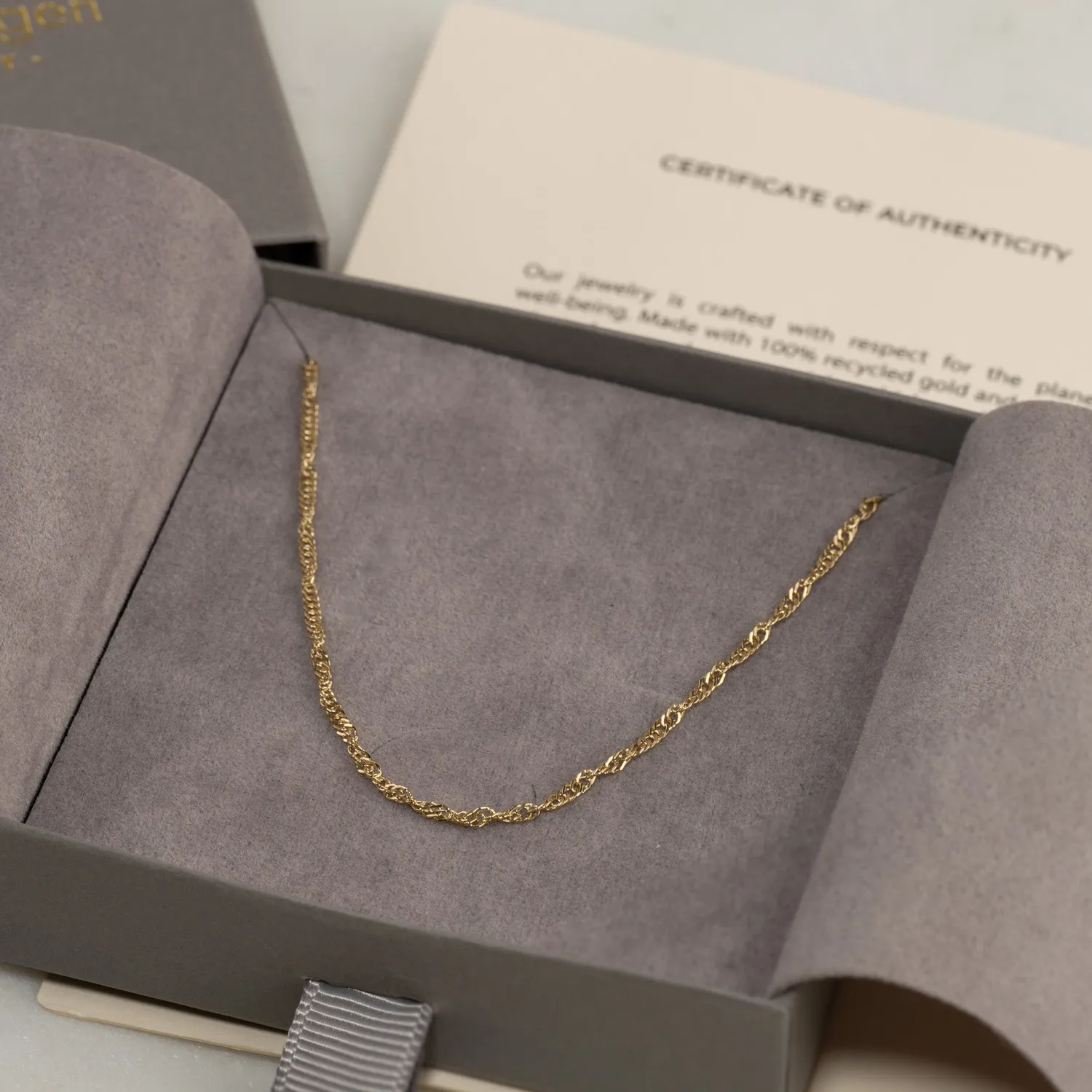 Sisi Copenhagen Leonora Solid Gold Chain halskæde 9 kt 42+3 cm
