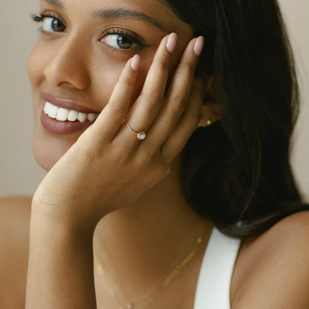 Orelia LUXE Rainbow Moonstone ring guld M/L månesten