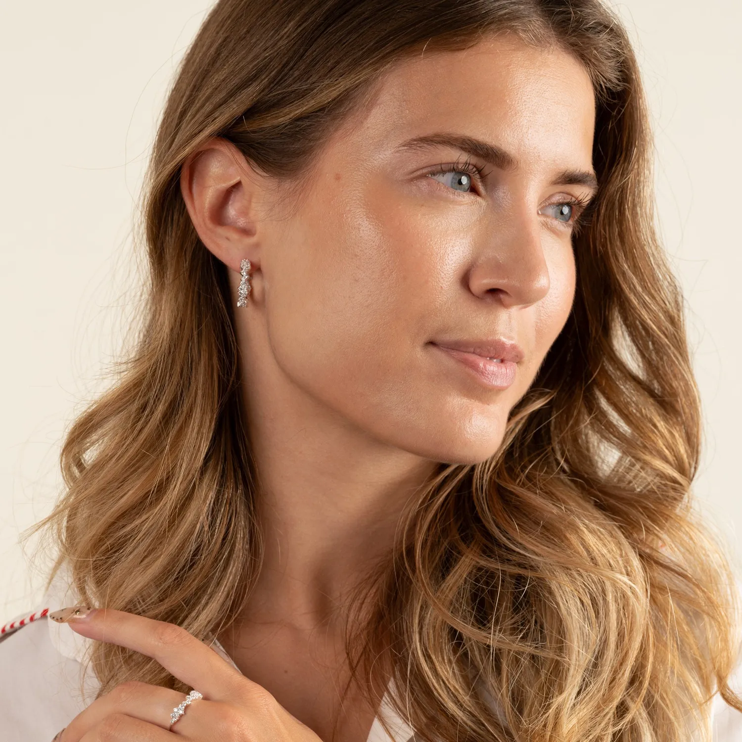 Sisi Copenhagen Clair sølv creoler zirkonia 20 mm par