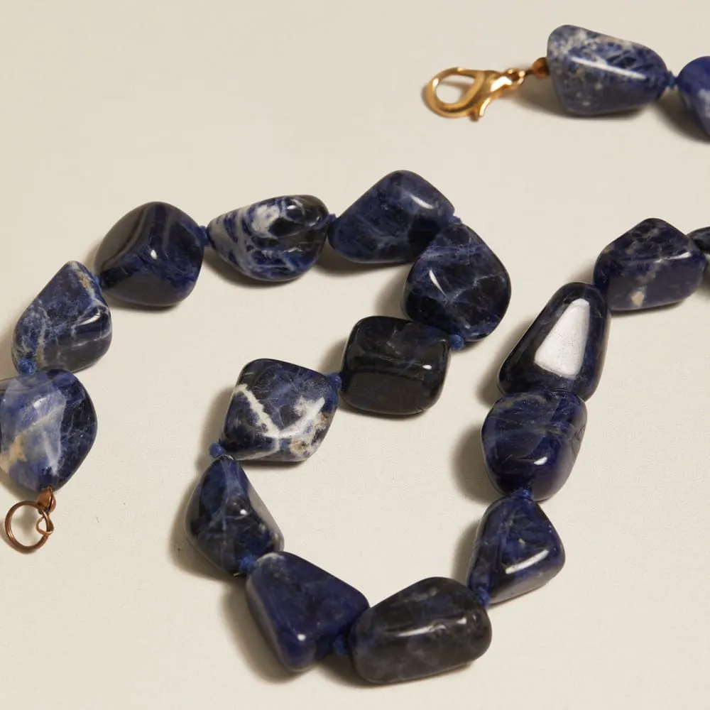 Orelia Vintage Sodalite halskæde blå perler
