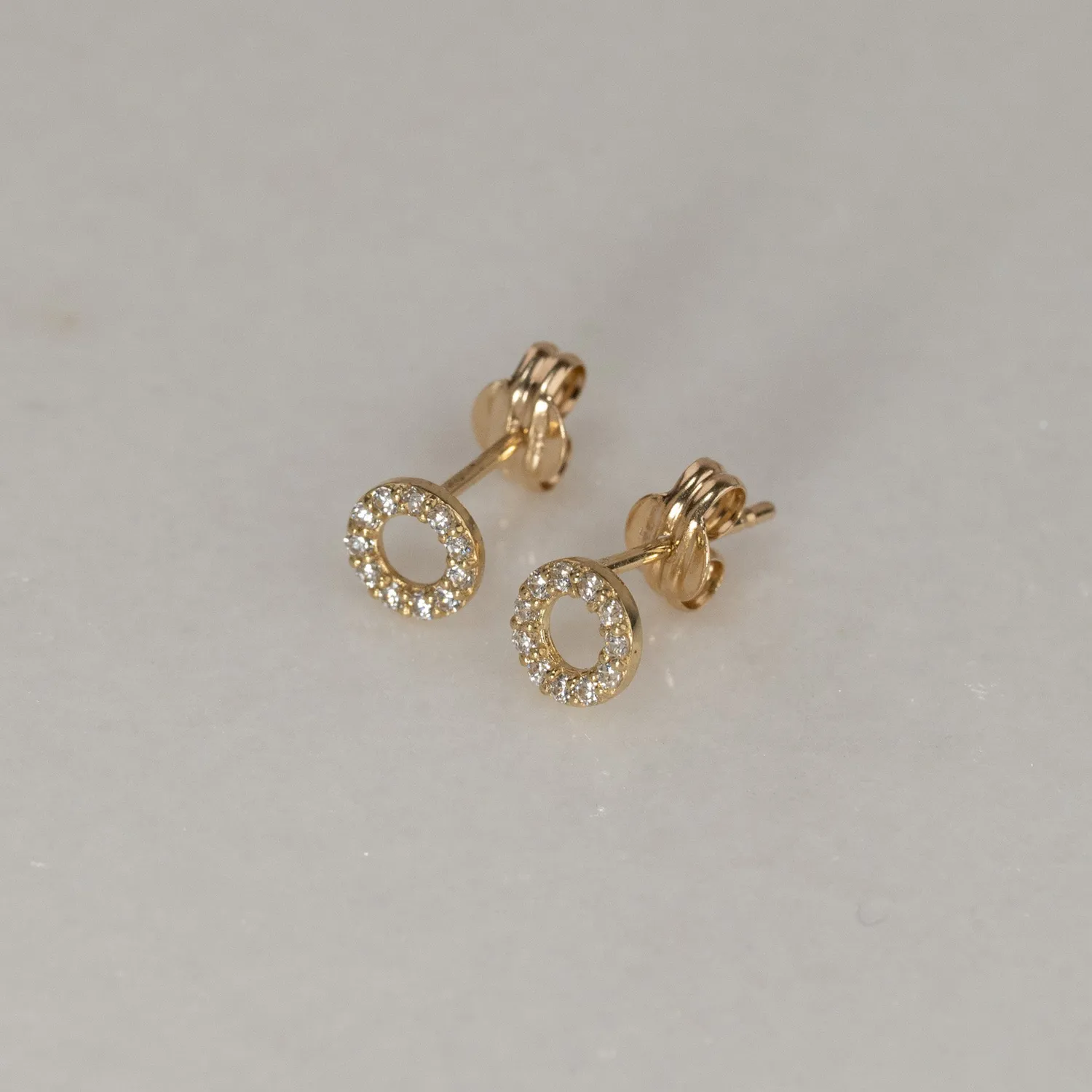 Sisi Copenhagen Gloria Crystal Mini ørestikker massivt guld et par