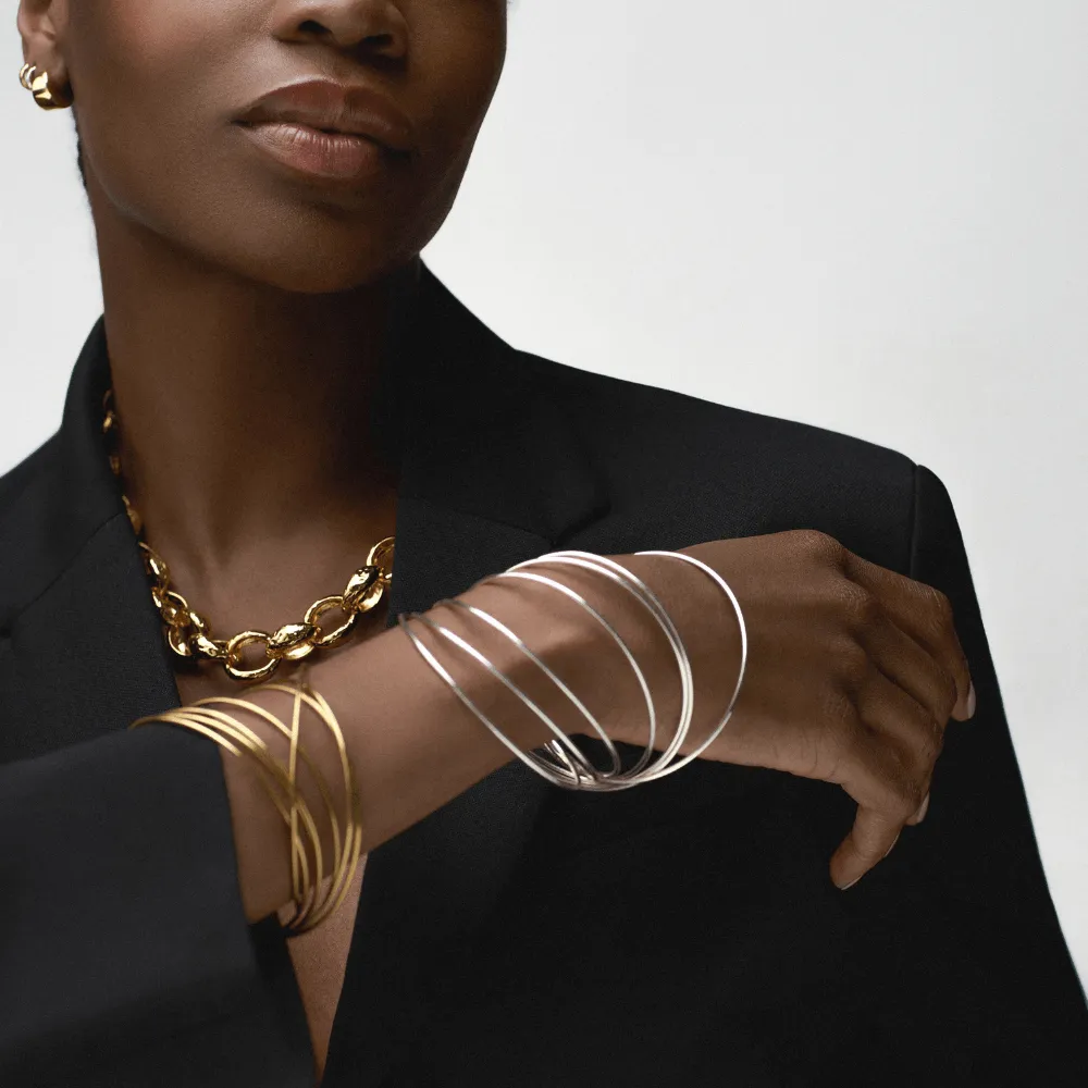 Orelia Fine Multi Interlocking armbånd guld sæt